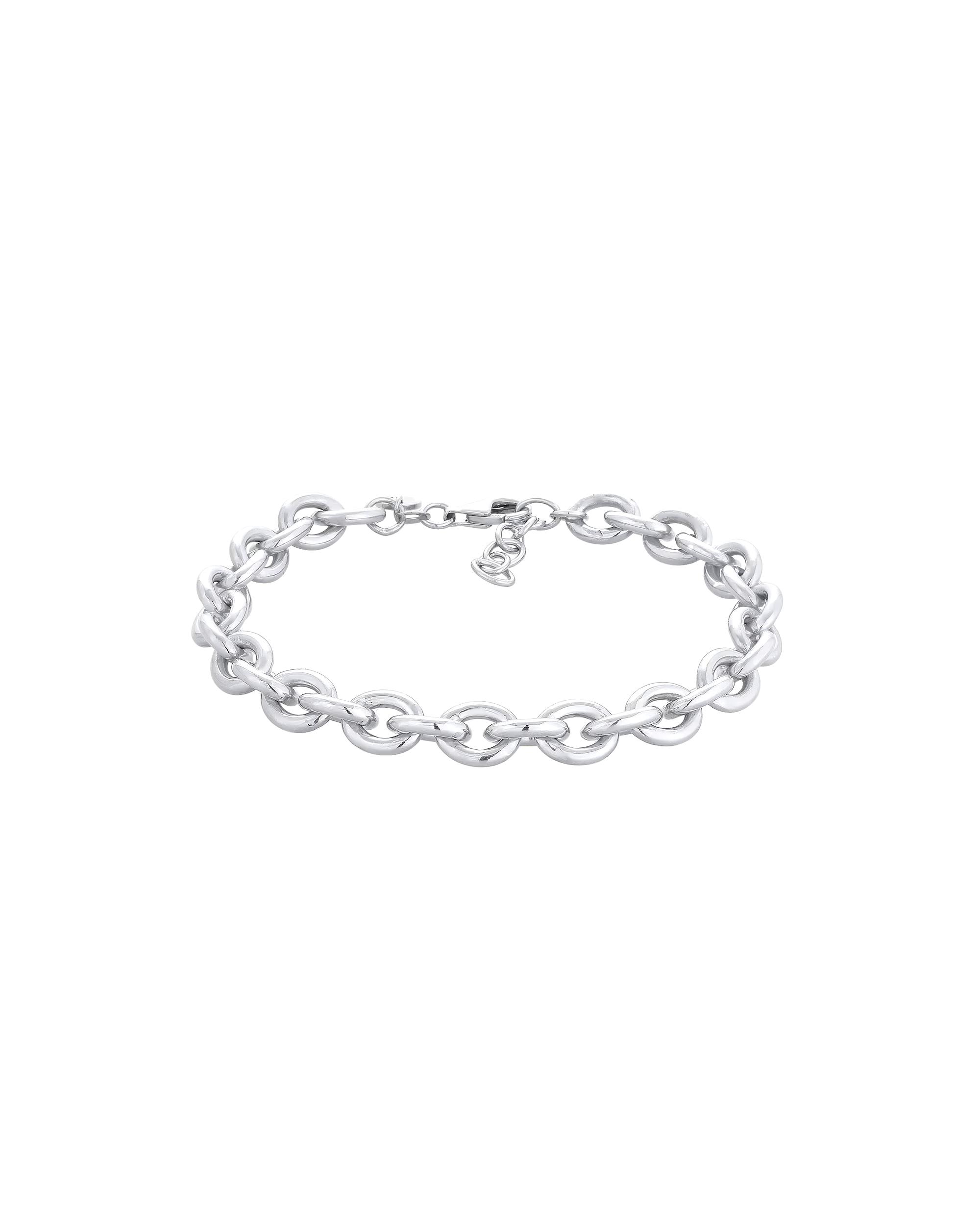 Elli PREMIUM bracelet anchor chain rolo chain unisex 925 rhodium-plated silver