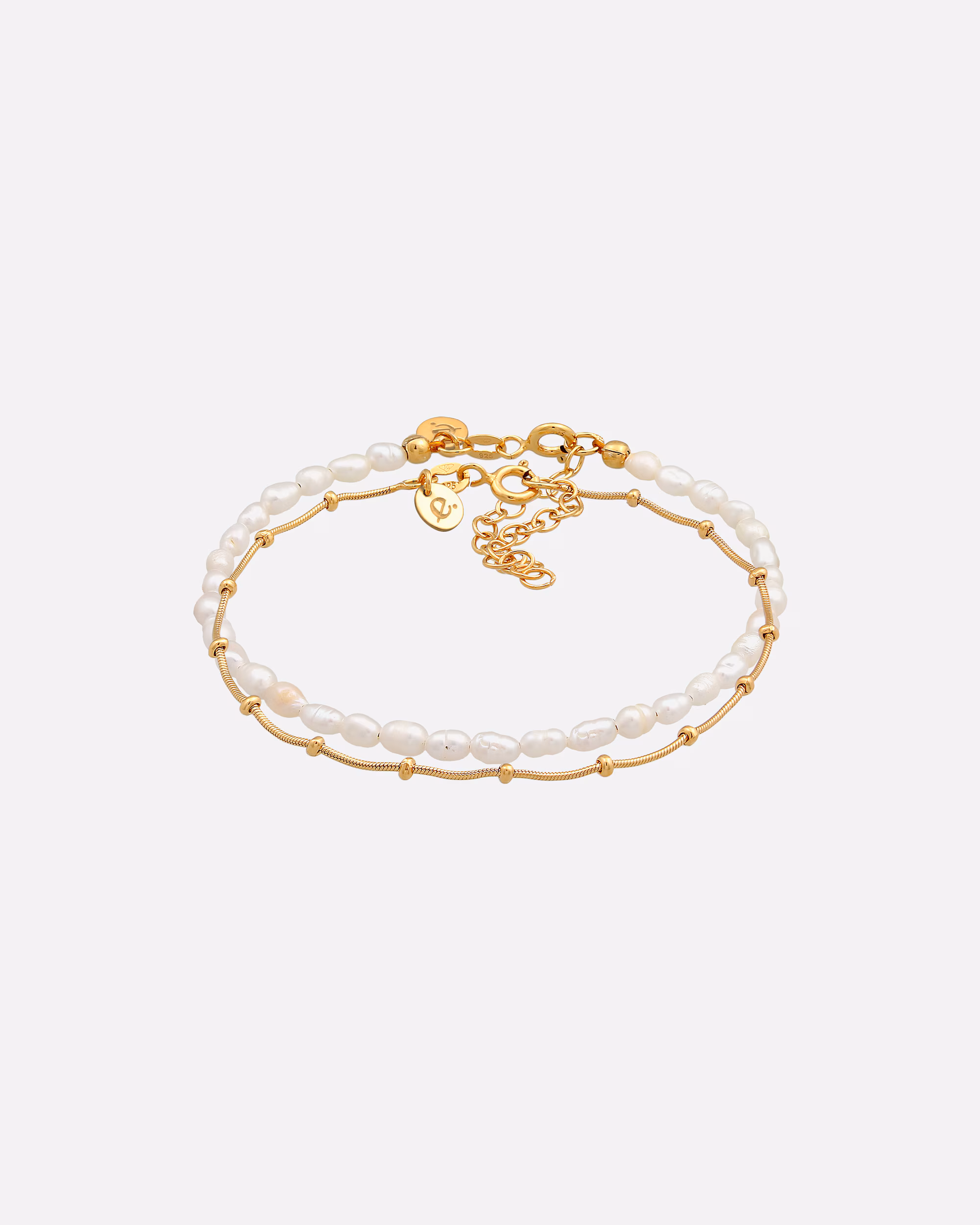 Elli PREMIUM bracelet ball chain freshwater pearls set of 2 925 silver