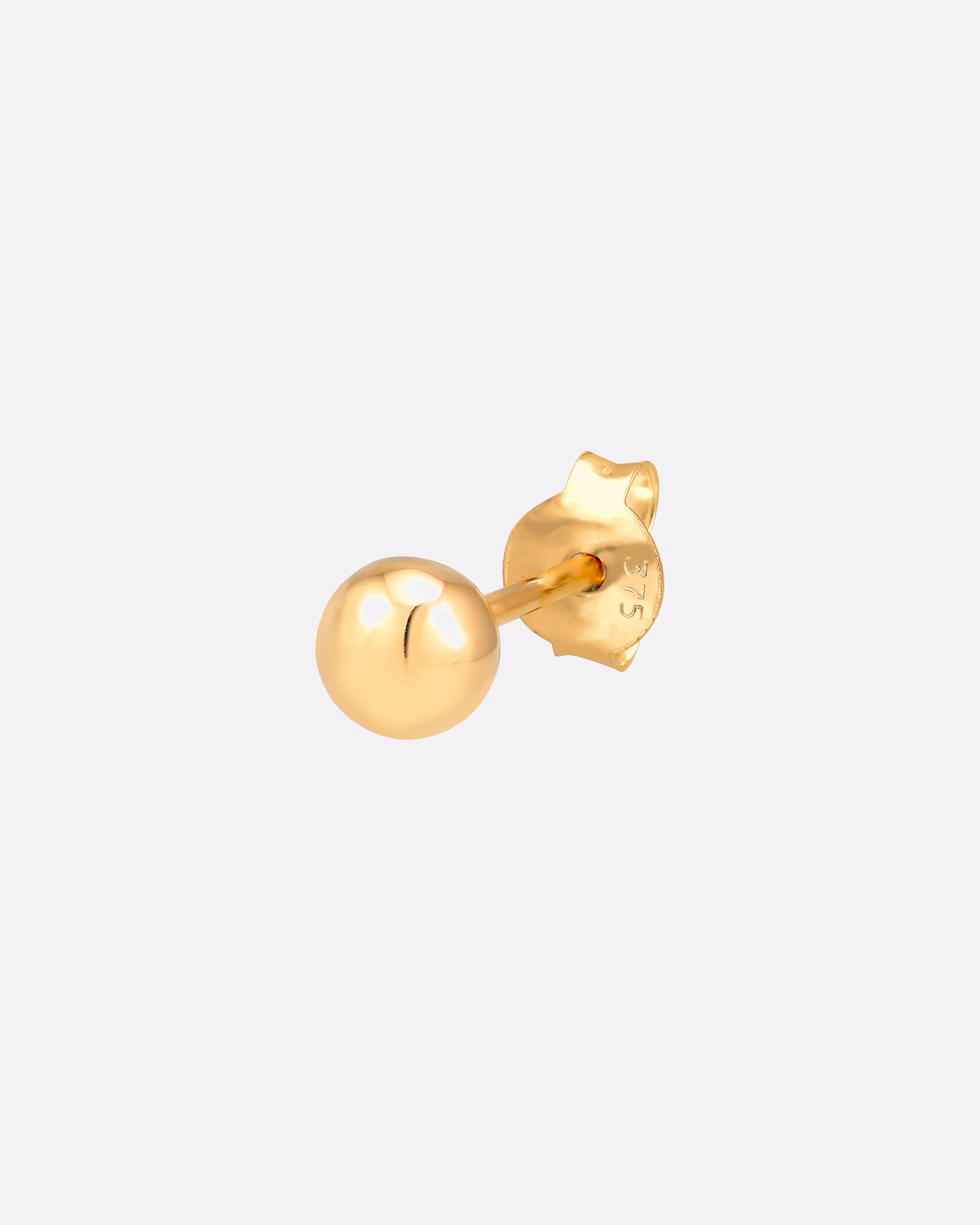 Elli PREMIUM Ear Cuff Single Stud Earrings Ball 375 yellow gold