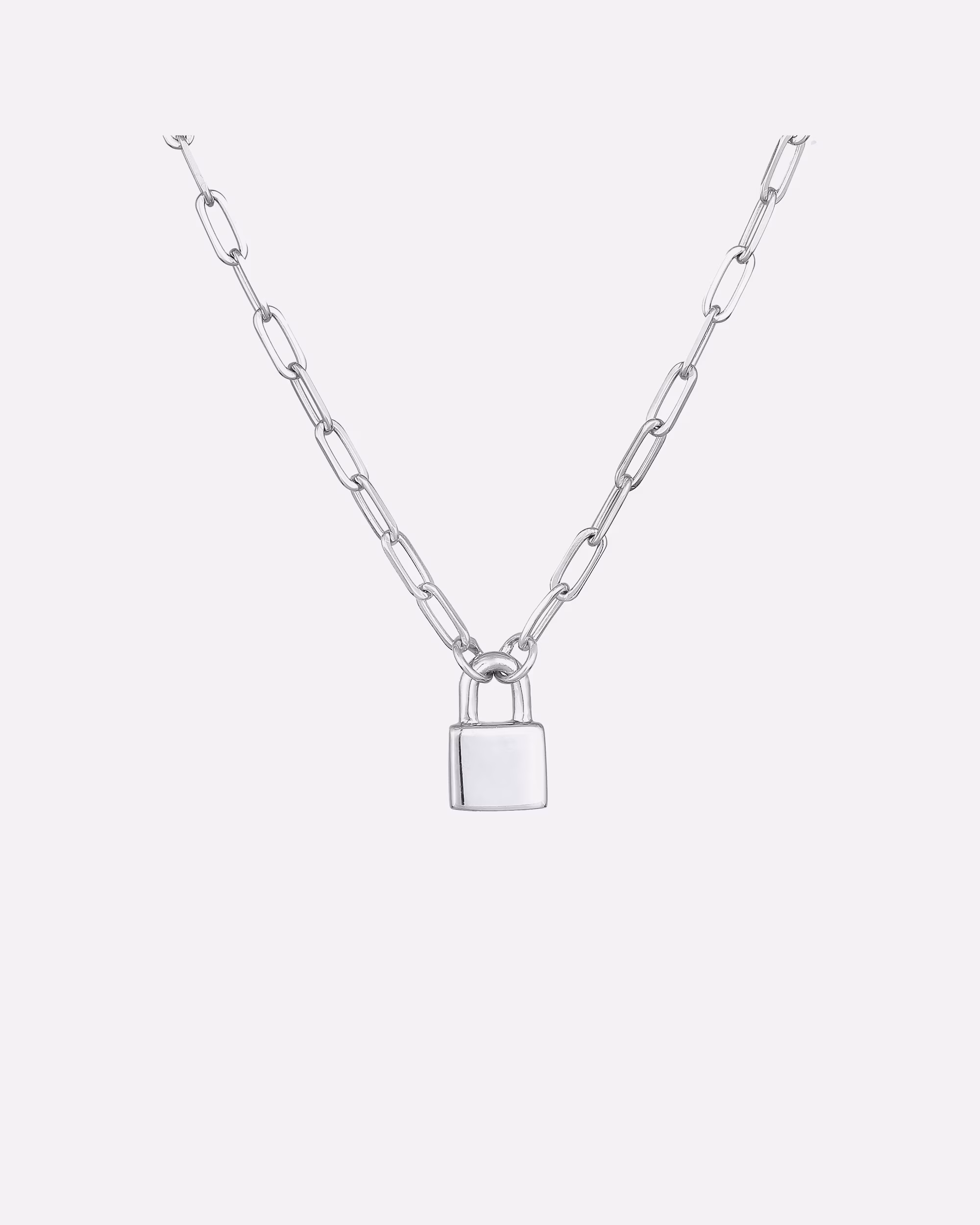 Elli PREMIUM necklace lock love link chain unisex 925 silver rhodium-plated