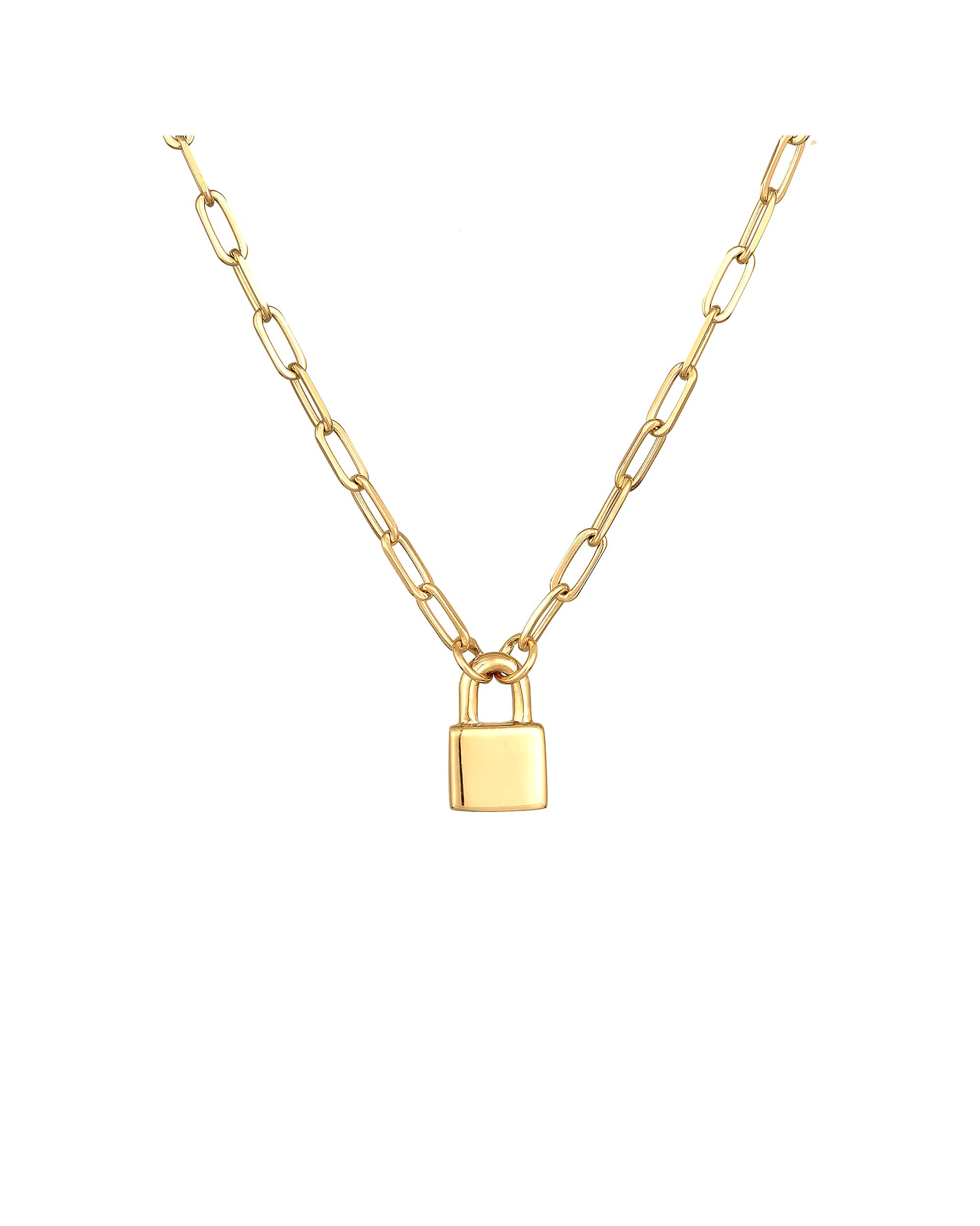 Elli PREMIUM necklace lock love link chain unisex 925 silver rhodium-plated