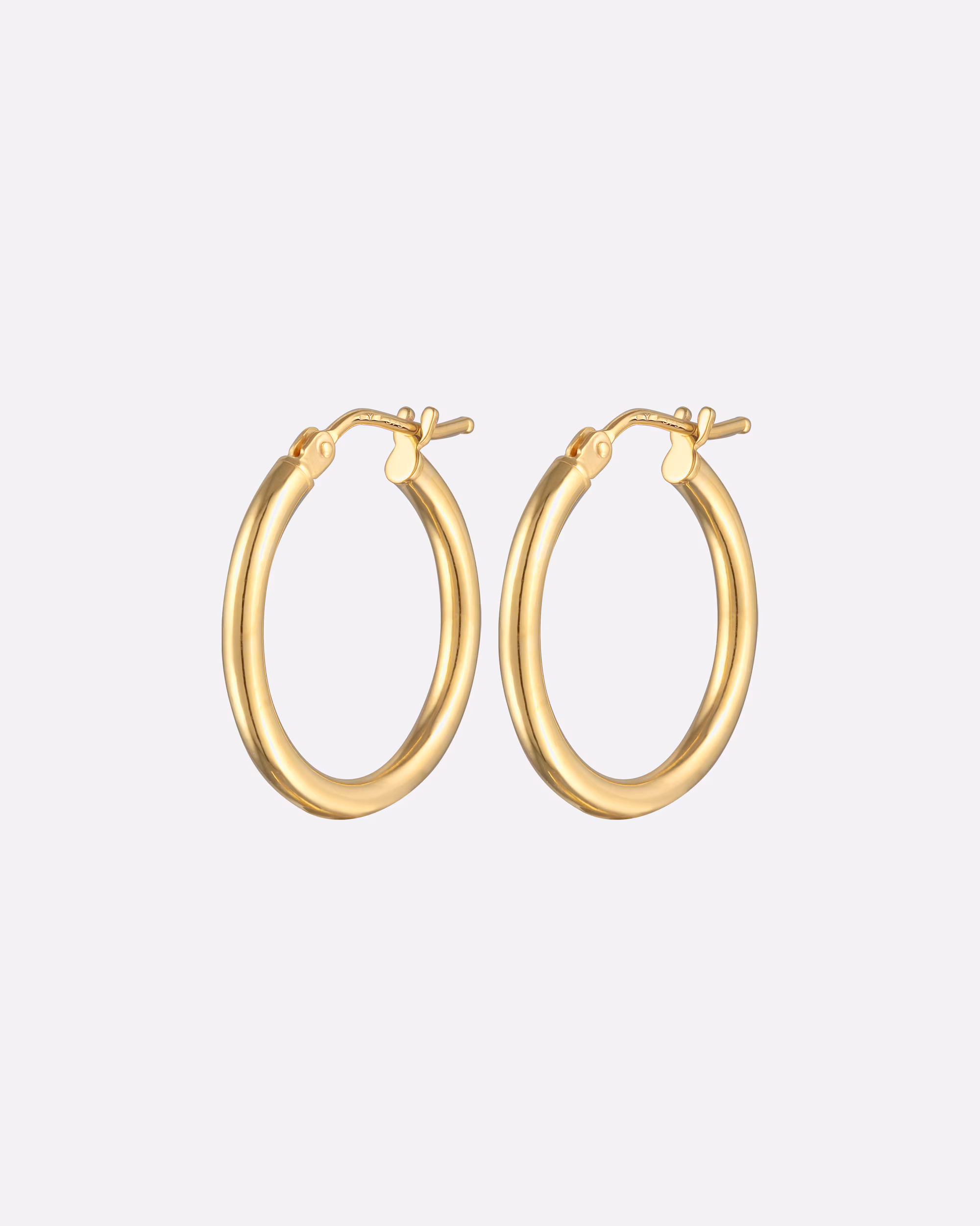 Elli PREMIUM earring hoop earrings basic swing closure 15mm 375 yellow gold
