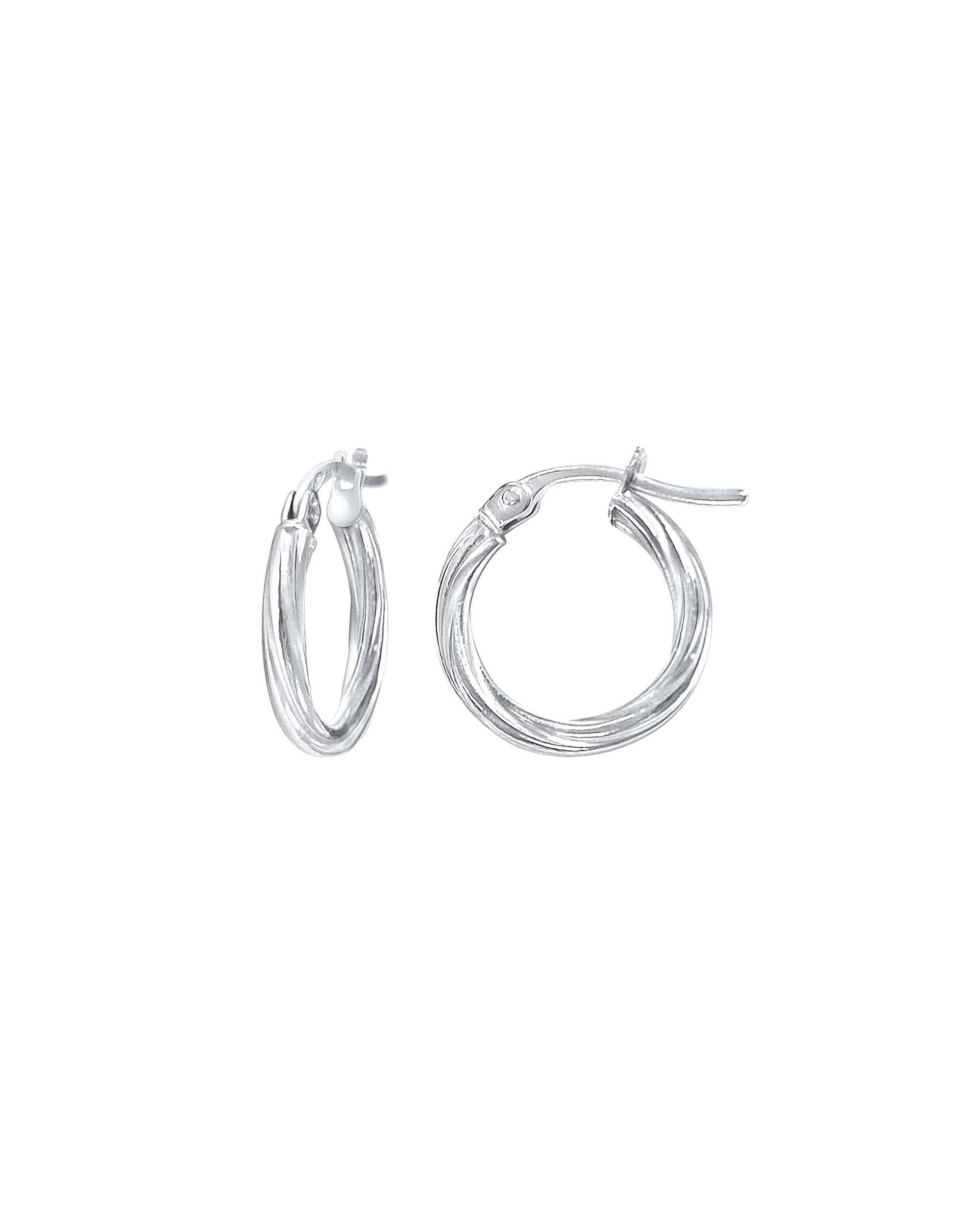 Elli PREMIUM earring hoop earrings twisted clasp closure 375 white gold