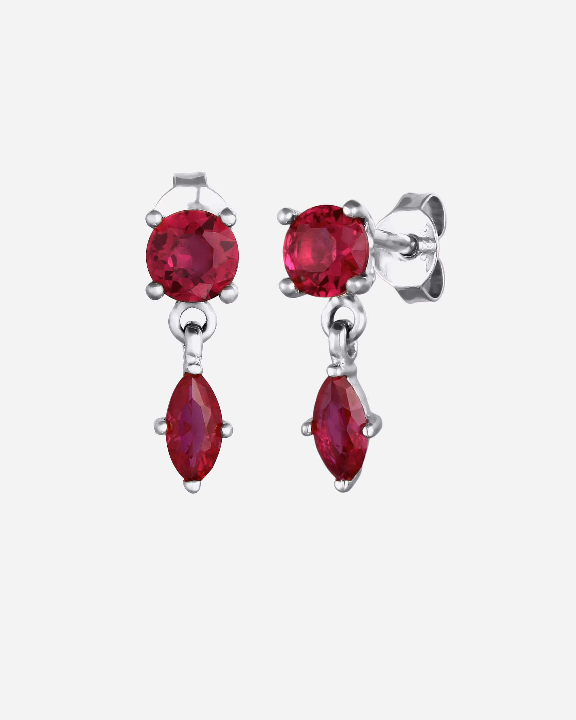 Elli PREMIUM earring stud earrings Lab Grown Ruby 925 sterling silver