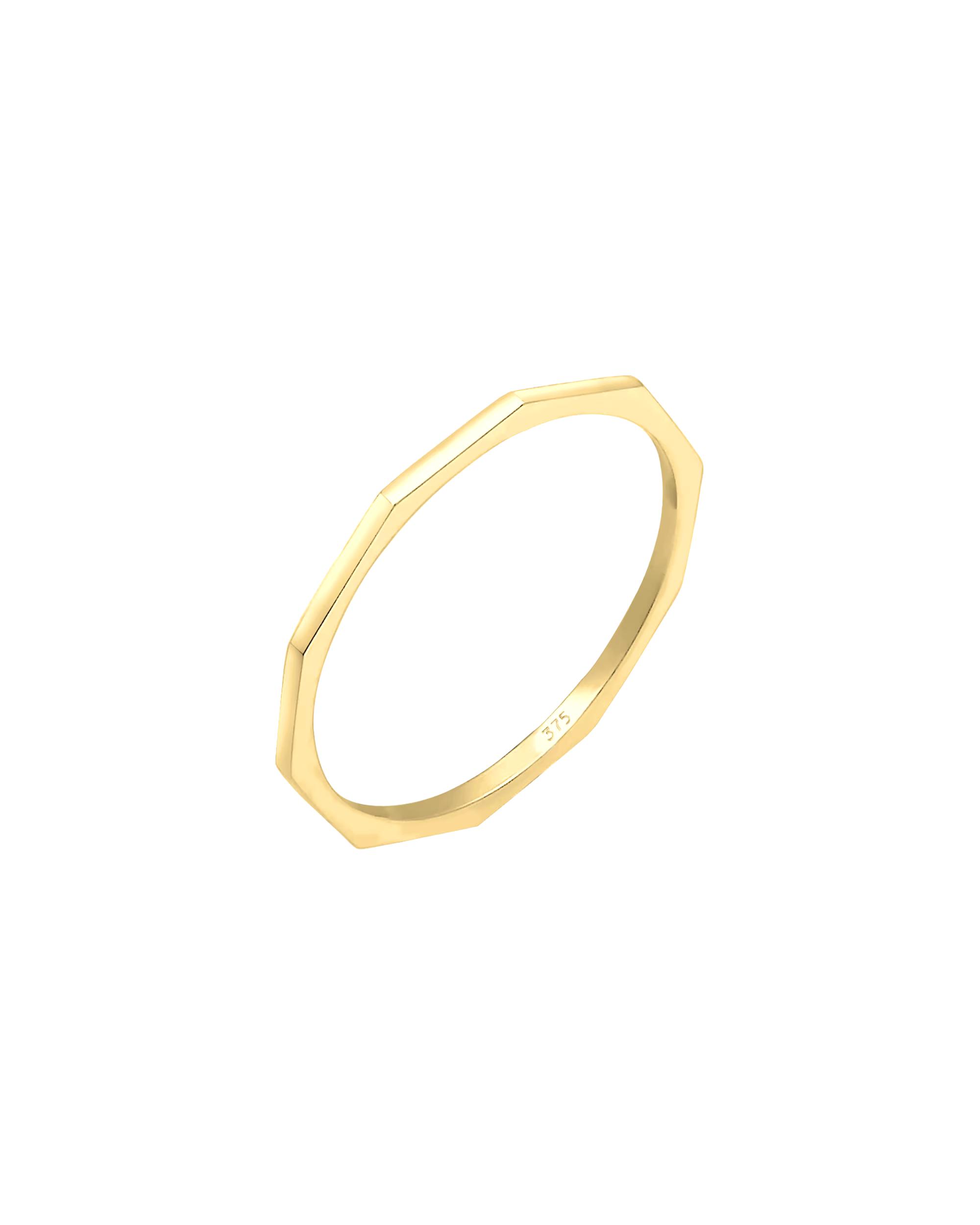 Elli PREMIUM ring band ring Geo Basic Minimal Look 375 yellow gold