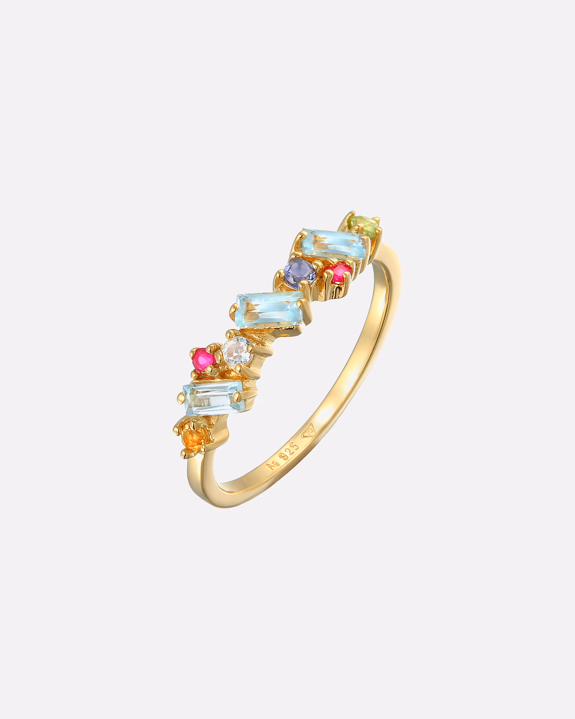 Elli PREMIUM ring Elli PREMIUM ring peridot topaz moonstone glamor 925 silver gold plated