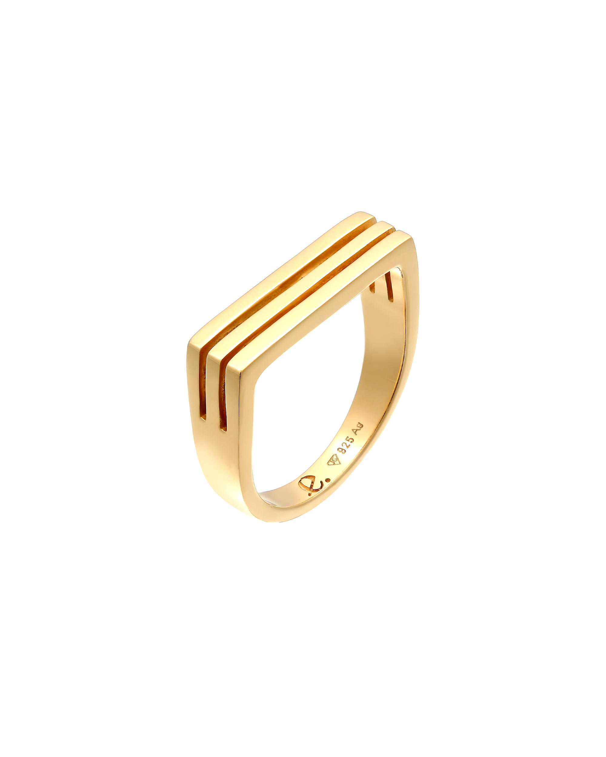 Elli PREMIUM ring Elli PREMIUM ring signet ring rectangle unisex 925 rhodium-plated silver