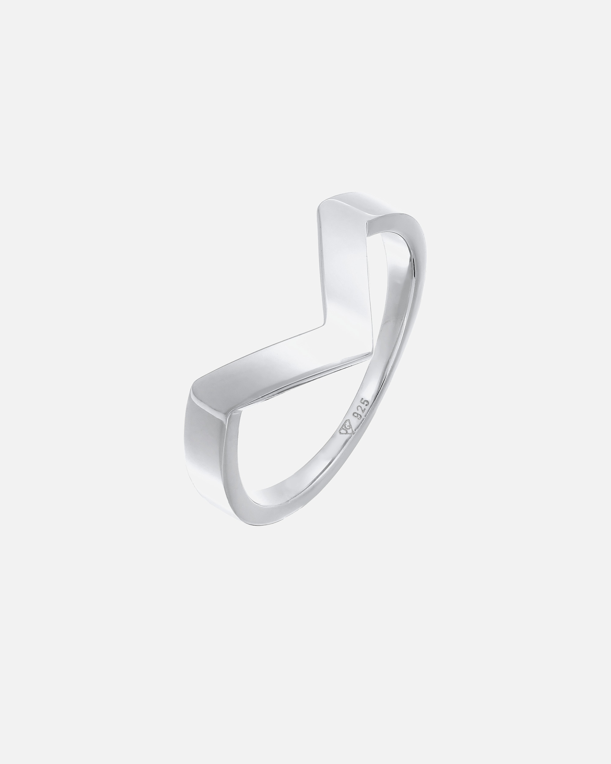 Elli PREMIUM ring Elli PREMIUM ring V-shape basic unisex 925 rhodium-plated silver