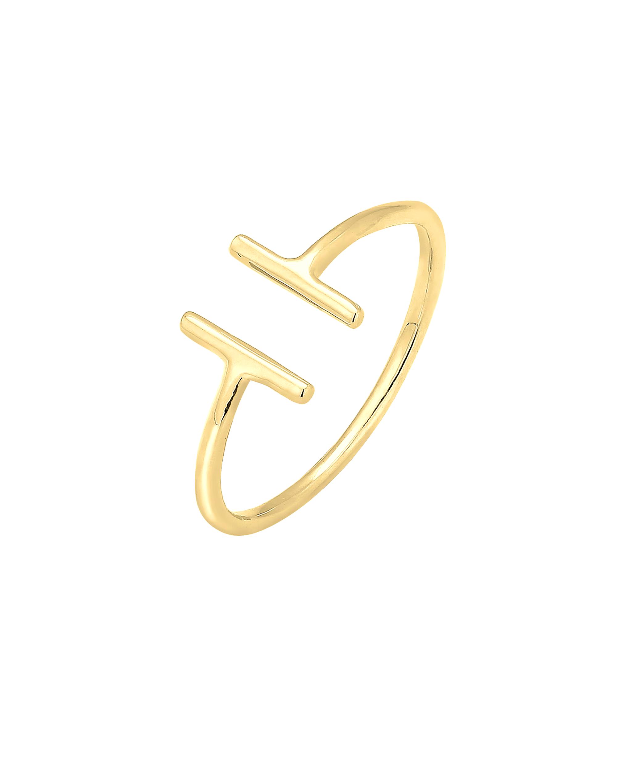 Elli PREMIUM Ring Geo Trend Look Statement Open 375 yellow gold