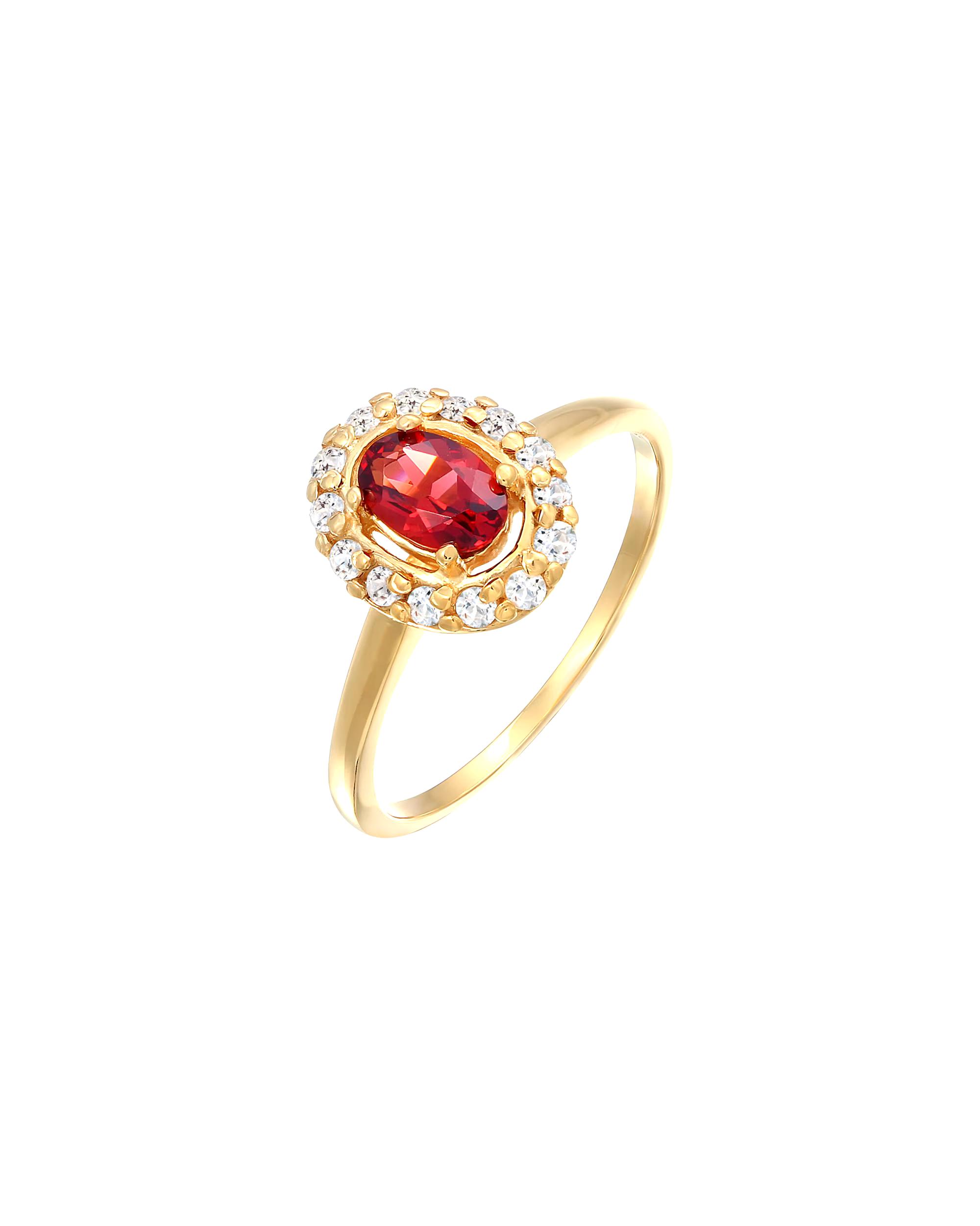 Elli PREMIUM ring garnet topaz classic 585 yellow gold