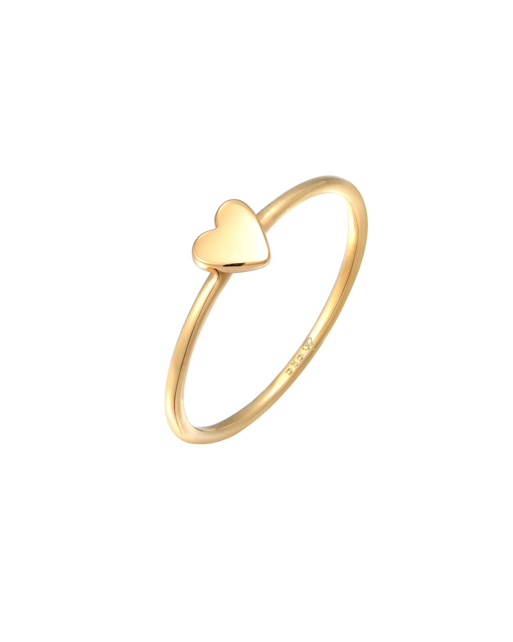 Elli PREMIUM ring heart love engagement 585 yellow gold