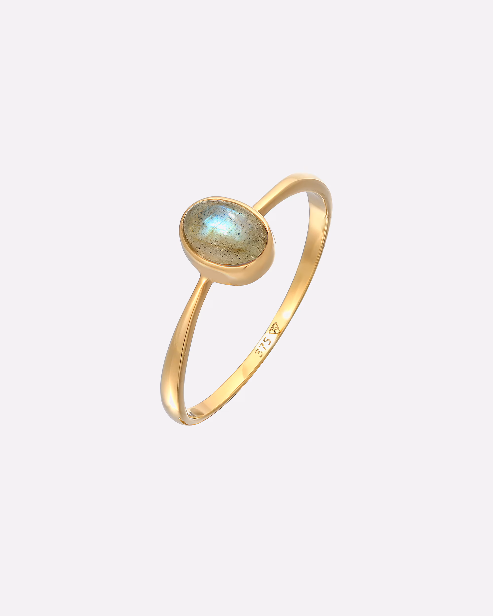 Elli PREMIUM ring labradorite solitaire engagement 18k yellow gold