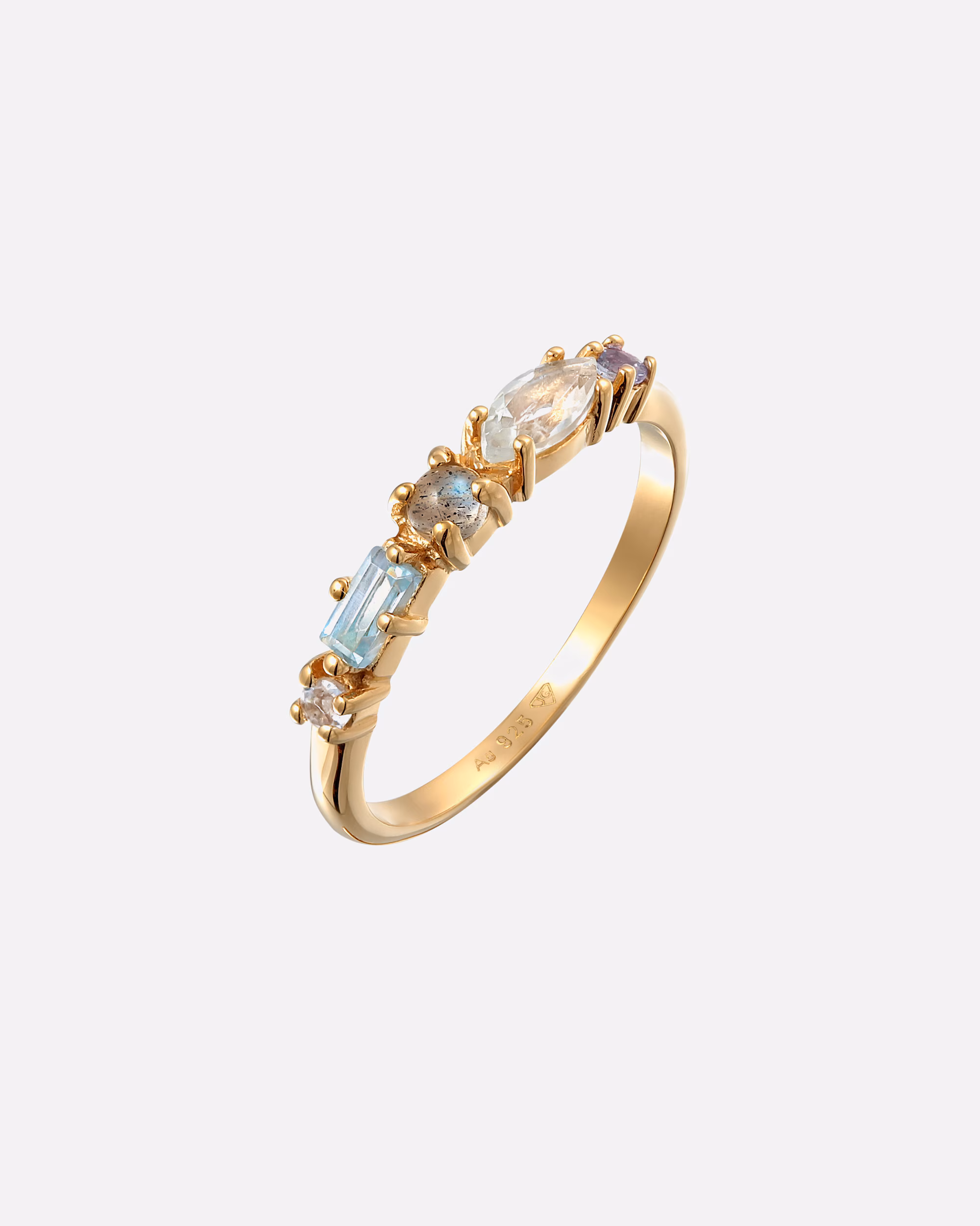 Elli PREMIUM Ring Memoire Gemstone Classic Ring 925 Silver