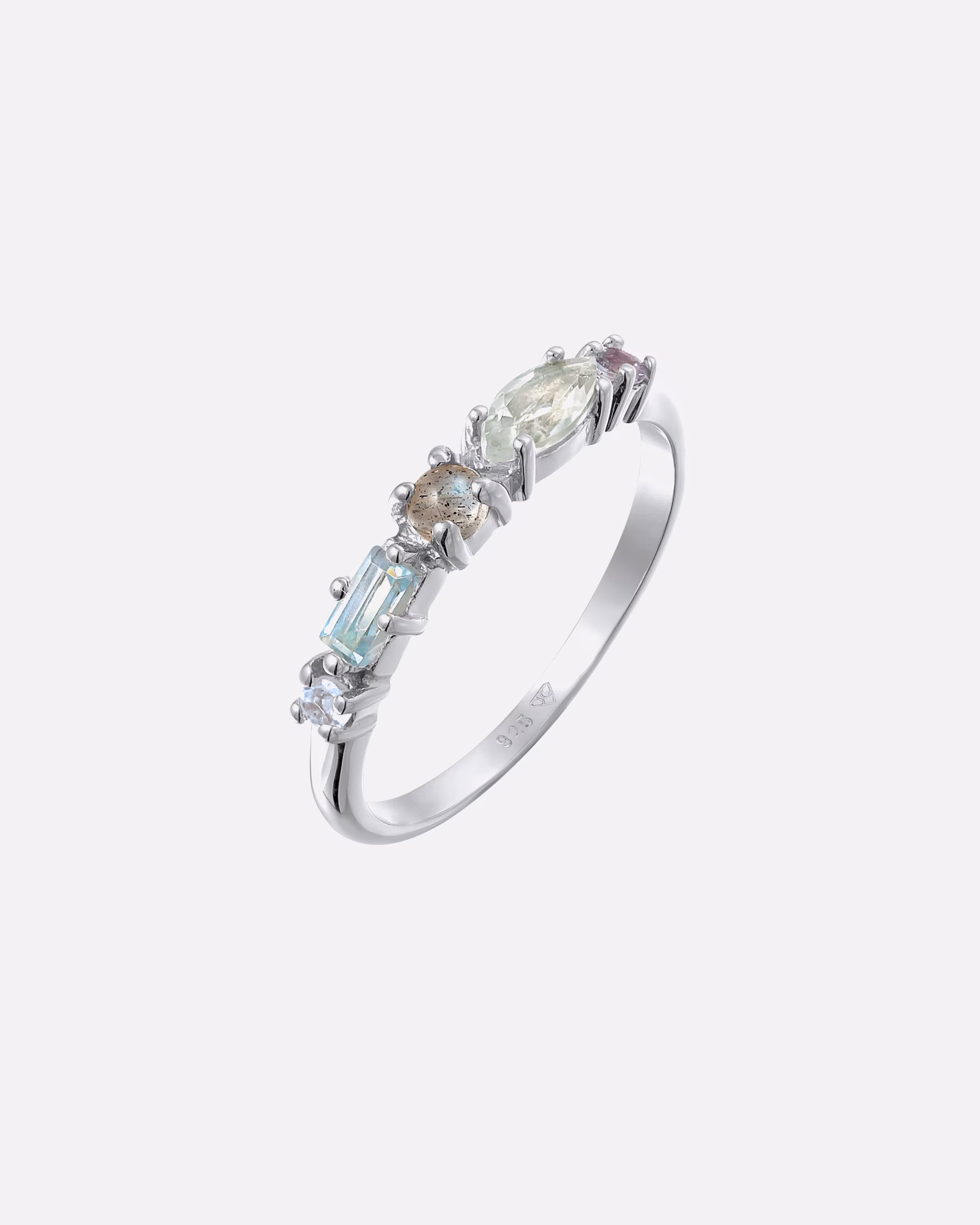 Elli PREMIUM Ring Memoire Gemstone Classic Ring 925 Silver