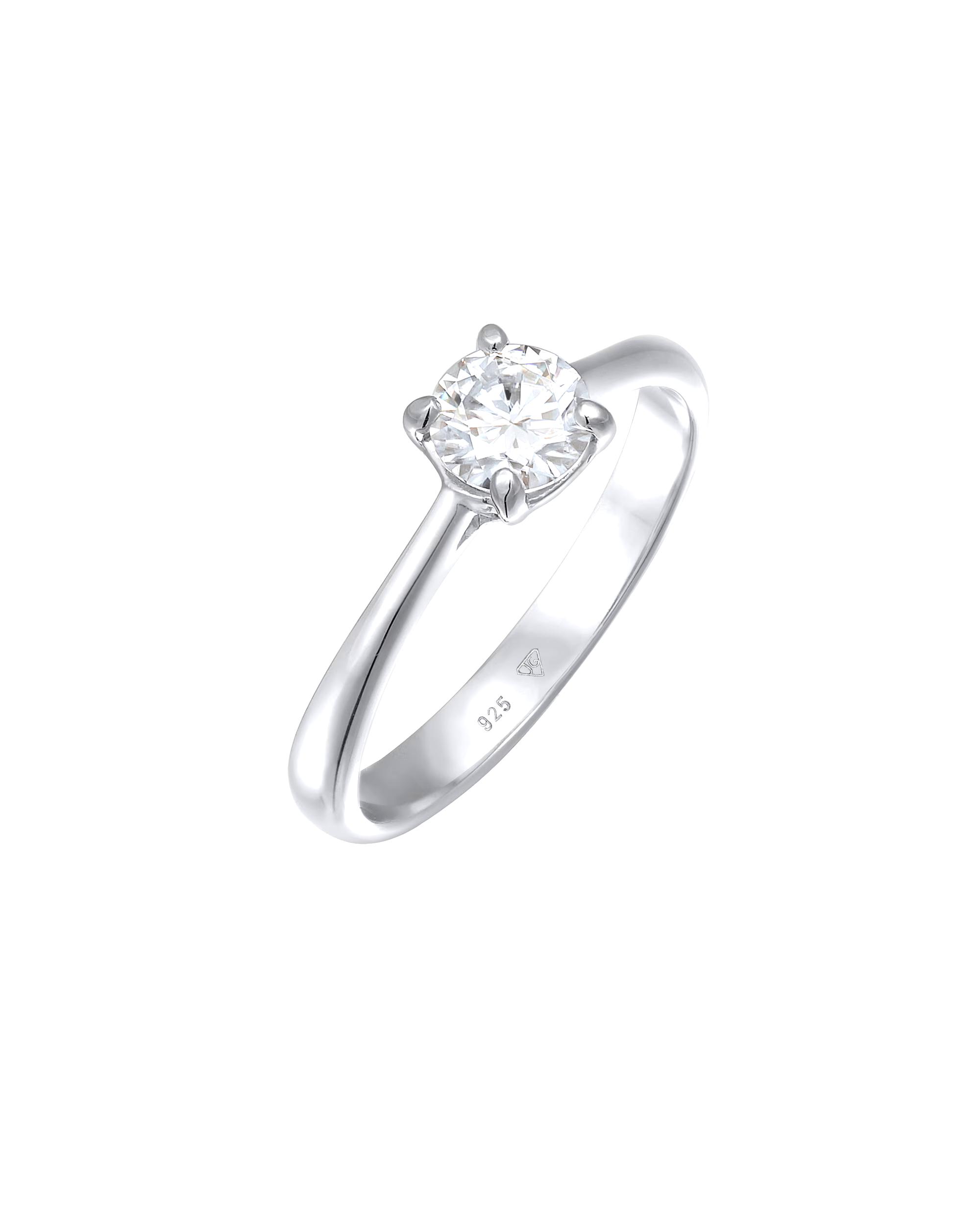 Elli PREMIUM ring moissanite solitaire engagement ring 925 silver