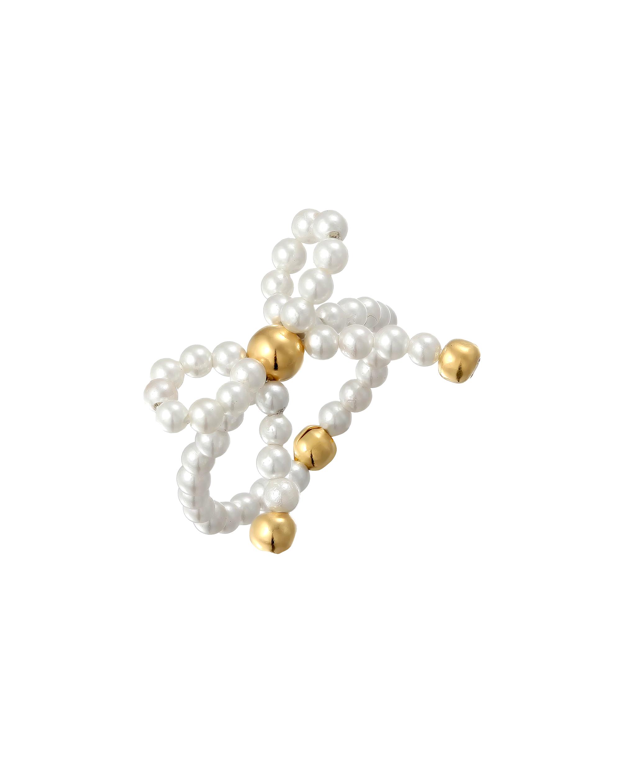 Elli PREMIUM ring shell pearl bow 925 silver gold-plated