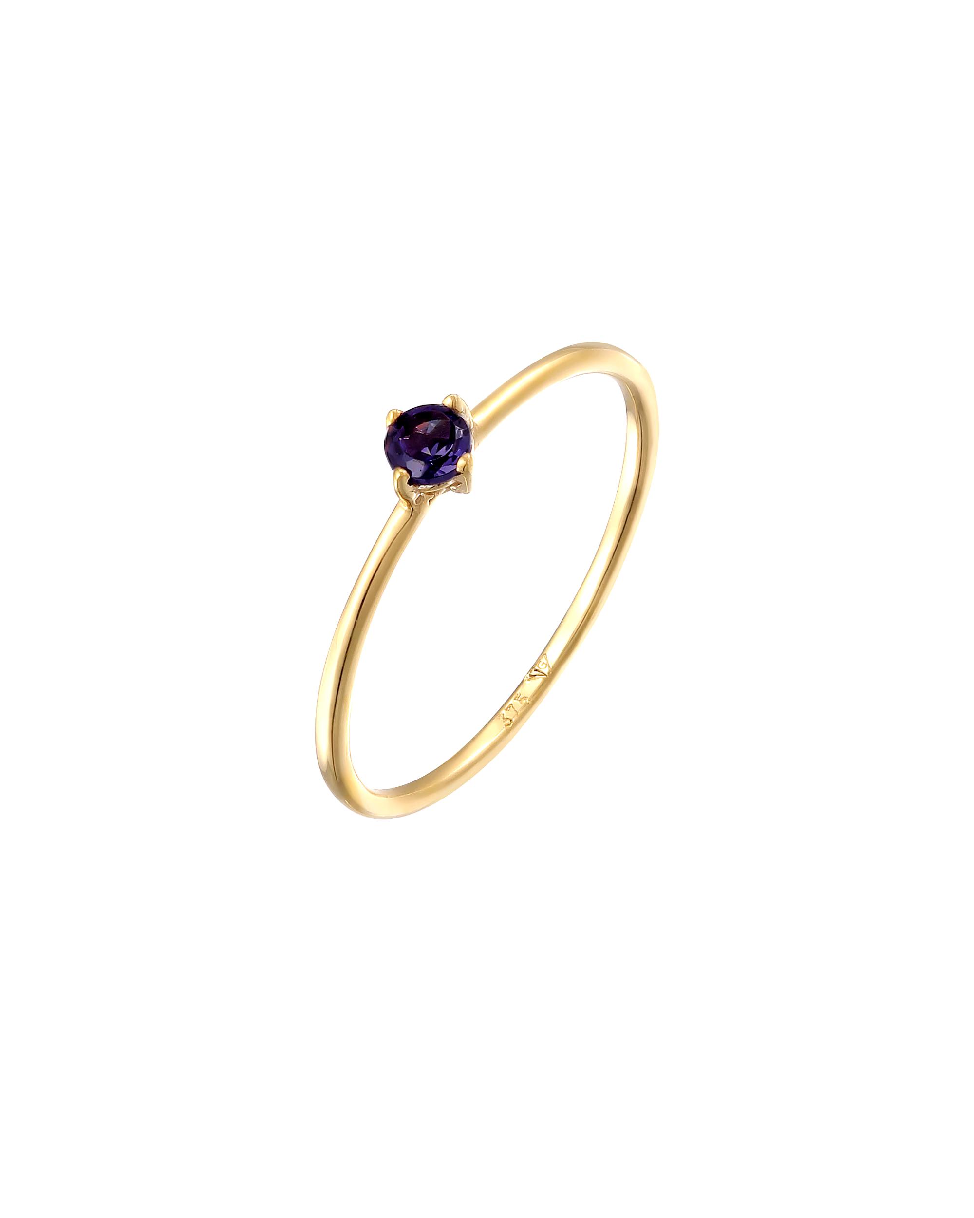 Elli PREMIUM ring ring with Lolite gemstone 375 yellow gold