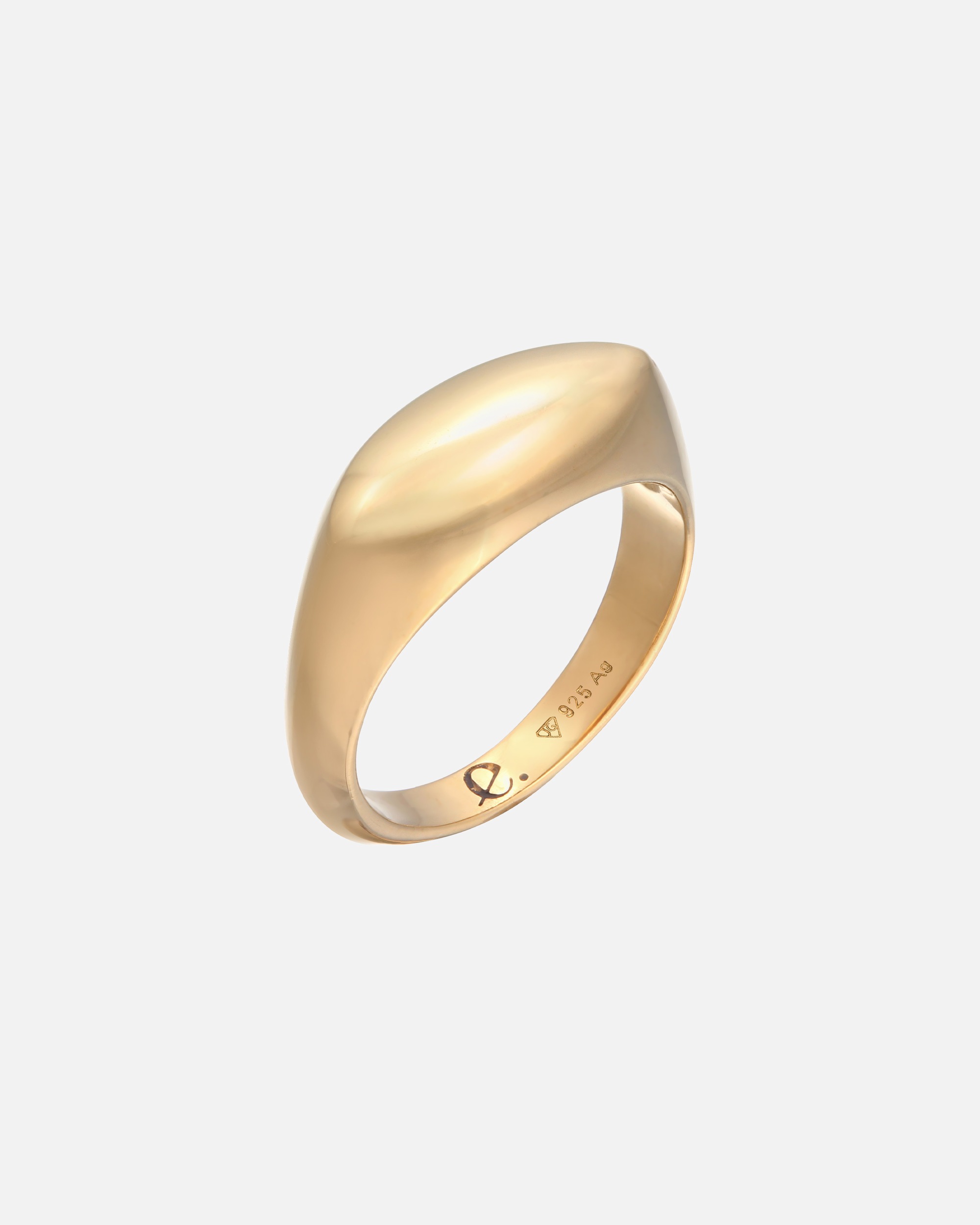 Elli PREMIUM ring signet ring marquise design 925 rhodium-plated silver