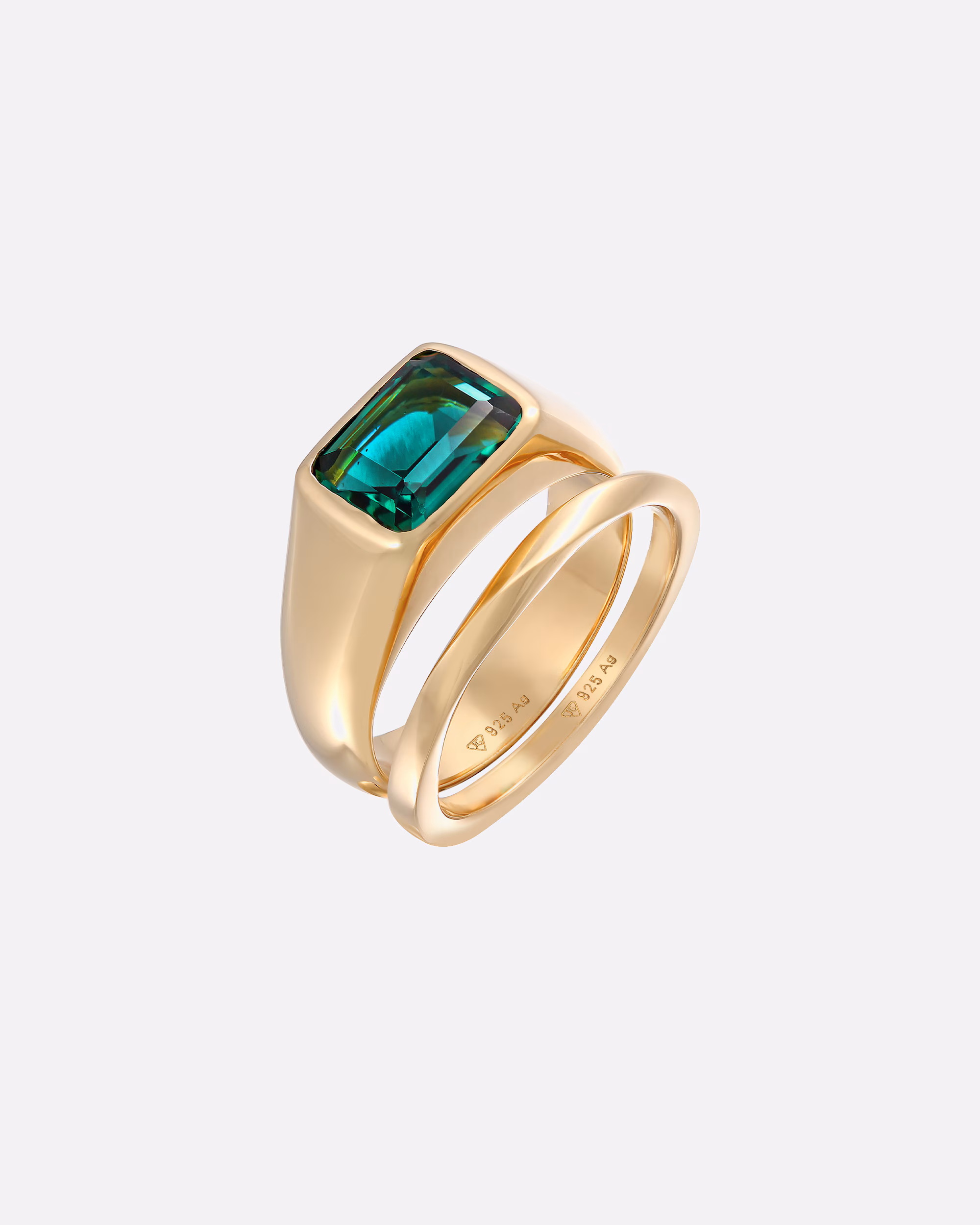 Elli PREMIUM ring signet ring quartz band ring set 925 silver