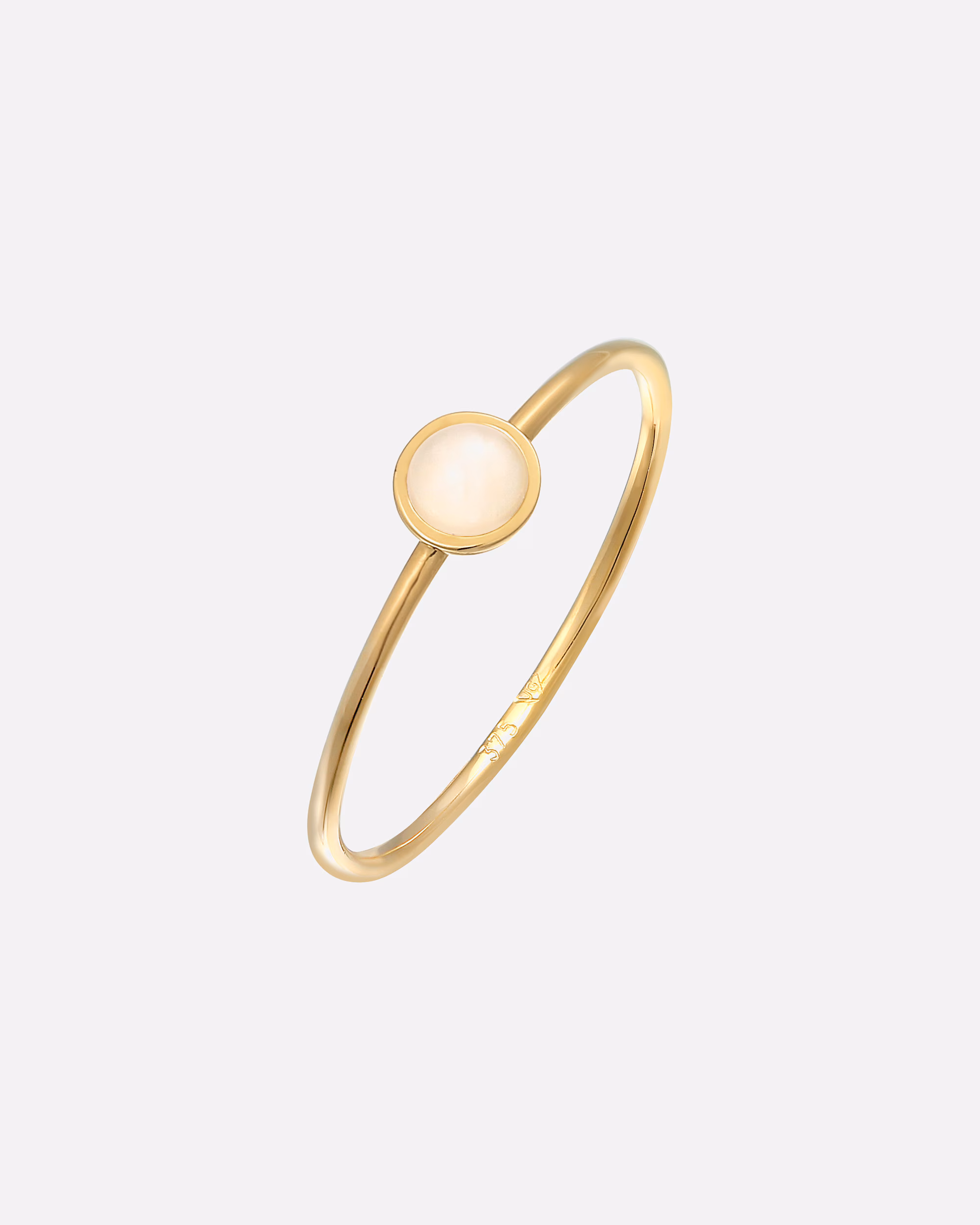 Elli PREMIUM ring solitaire pink quartz gemstone 375 yellow gold
