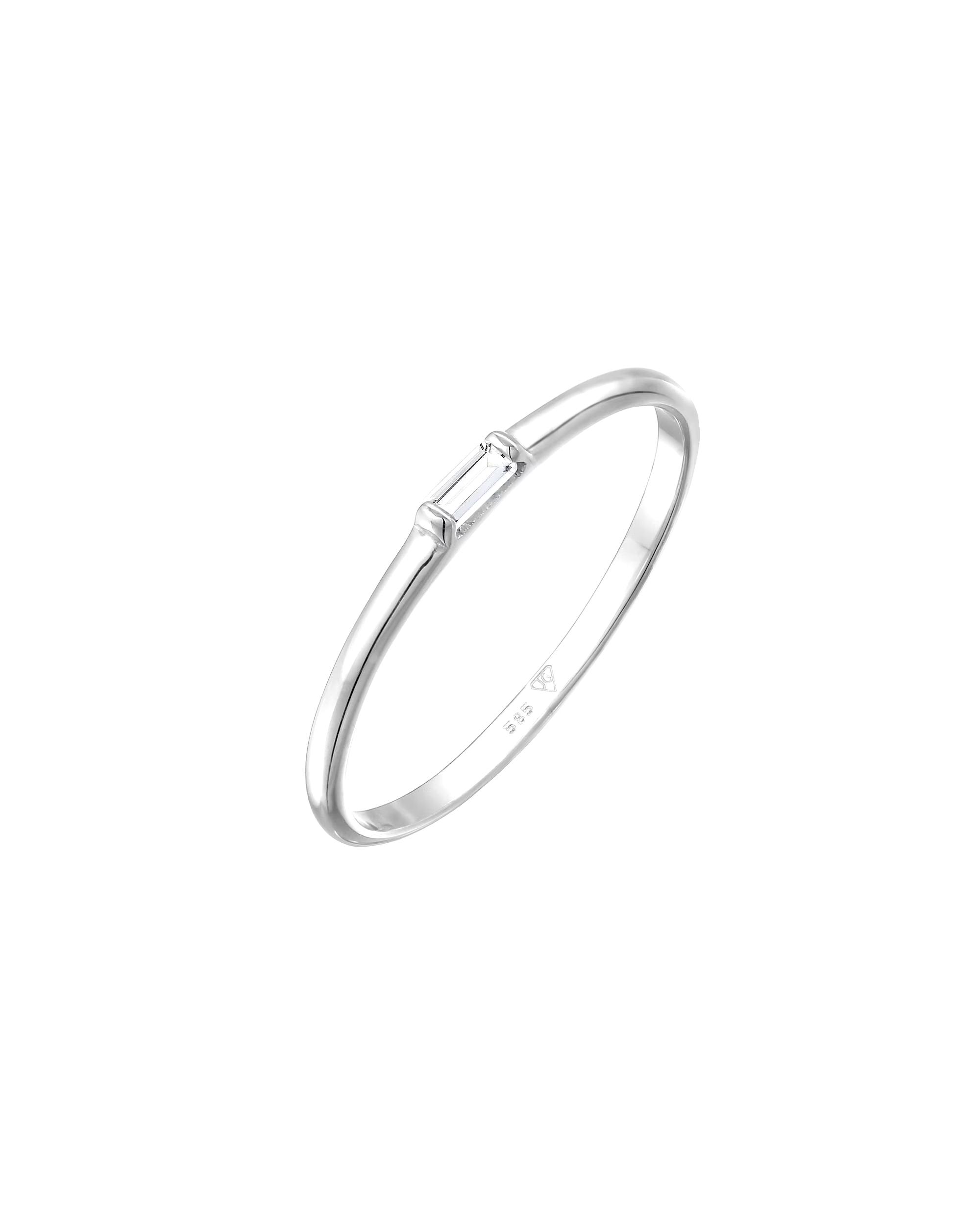 Elli PREMIUM ring stacking ring topaz rectangle engagement 585 white gold