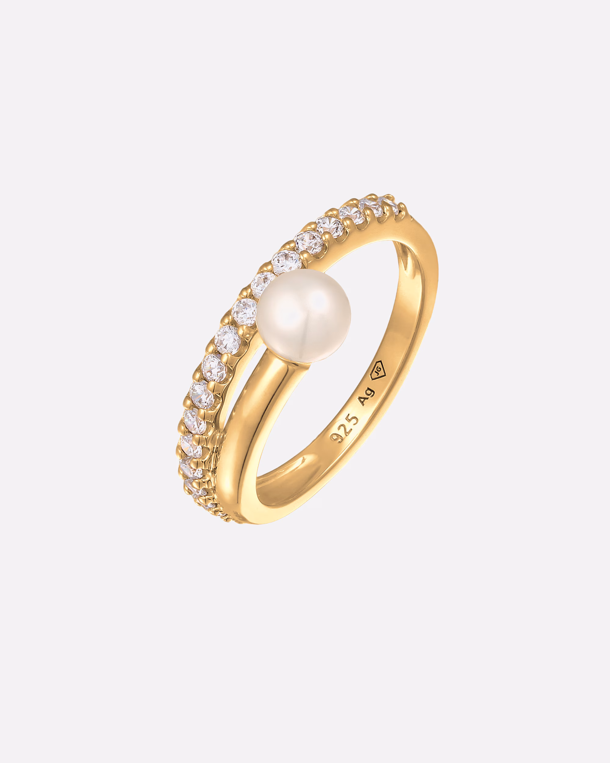 Elli PREMIUM ring freshwater pearl zirconia 925 silver
