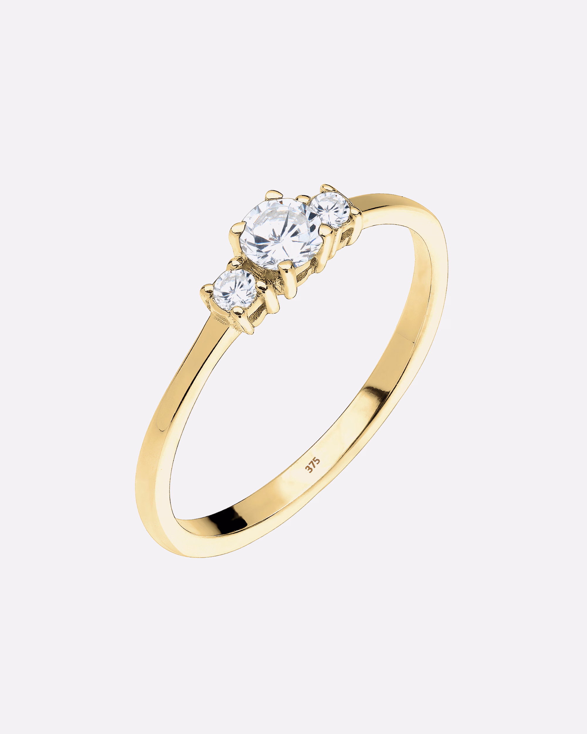 Elli PREMIUM ring trio zirconia 375 yellow gold