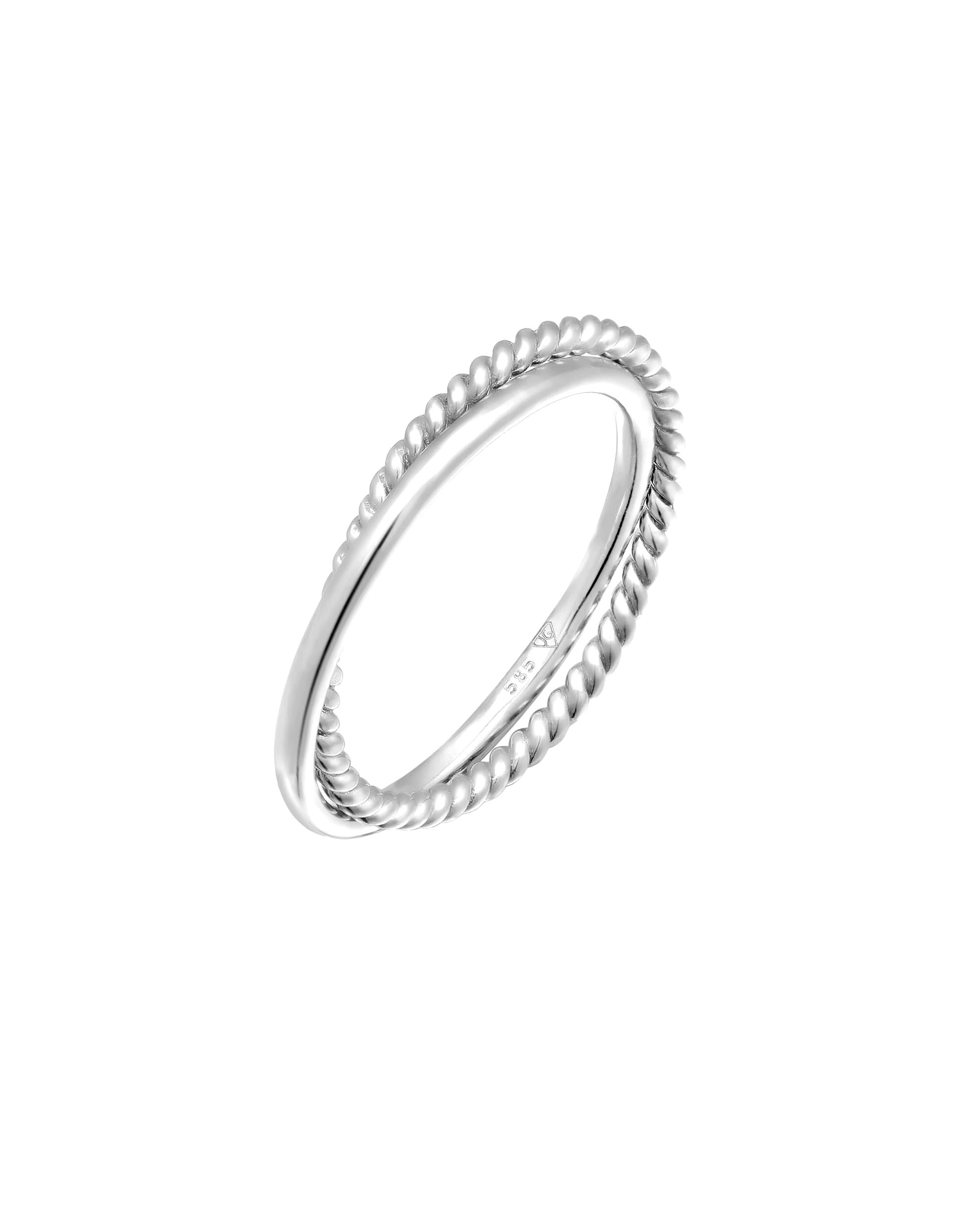 Elli PREMIUM ring wrap ring finely turned 585 white gold