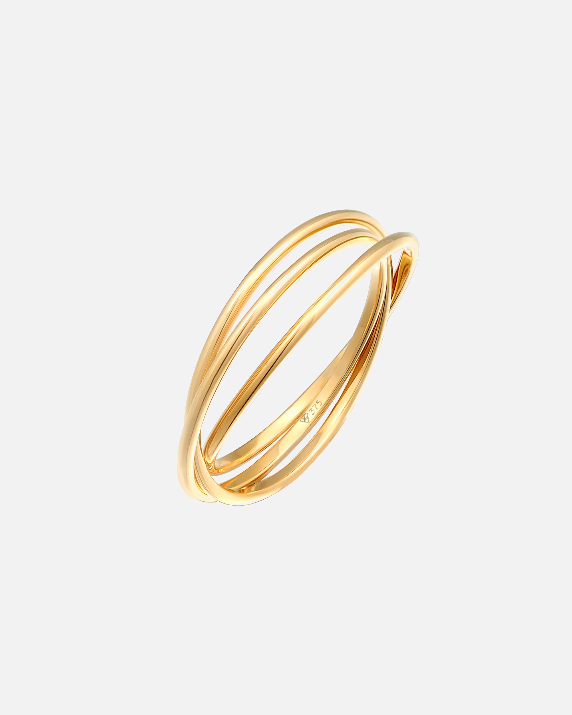 Elli PREMIUM ring wrap ring Trio Basic 375 yellow gold