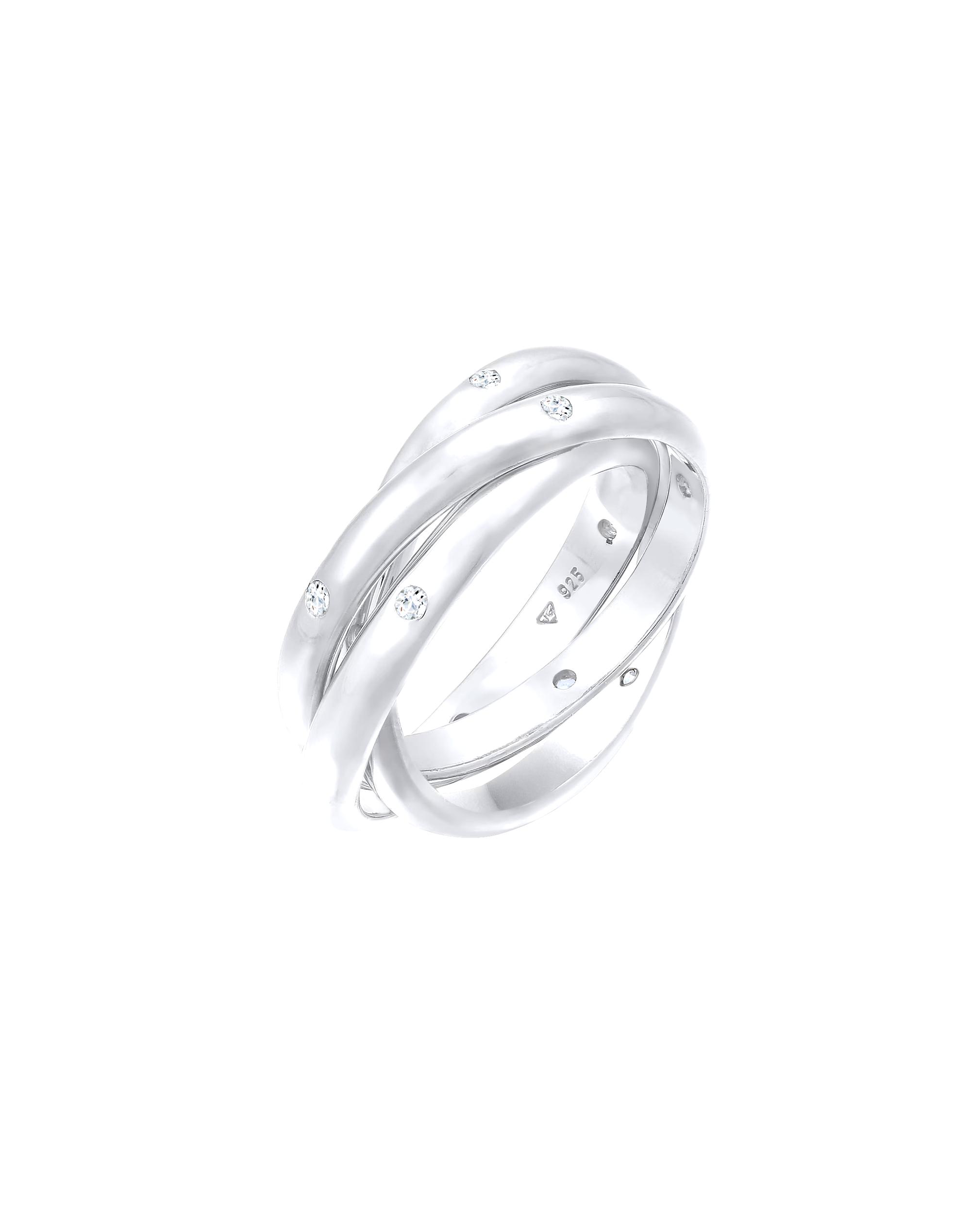 Elli PREMIUM ring wrap ring trio basic zirconia 925 silver