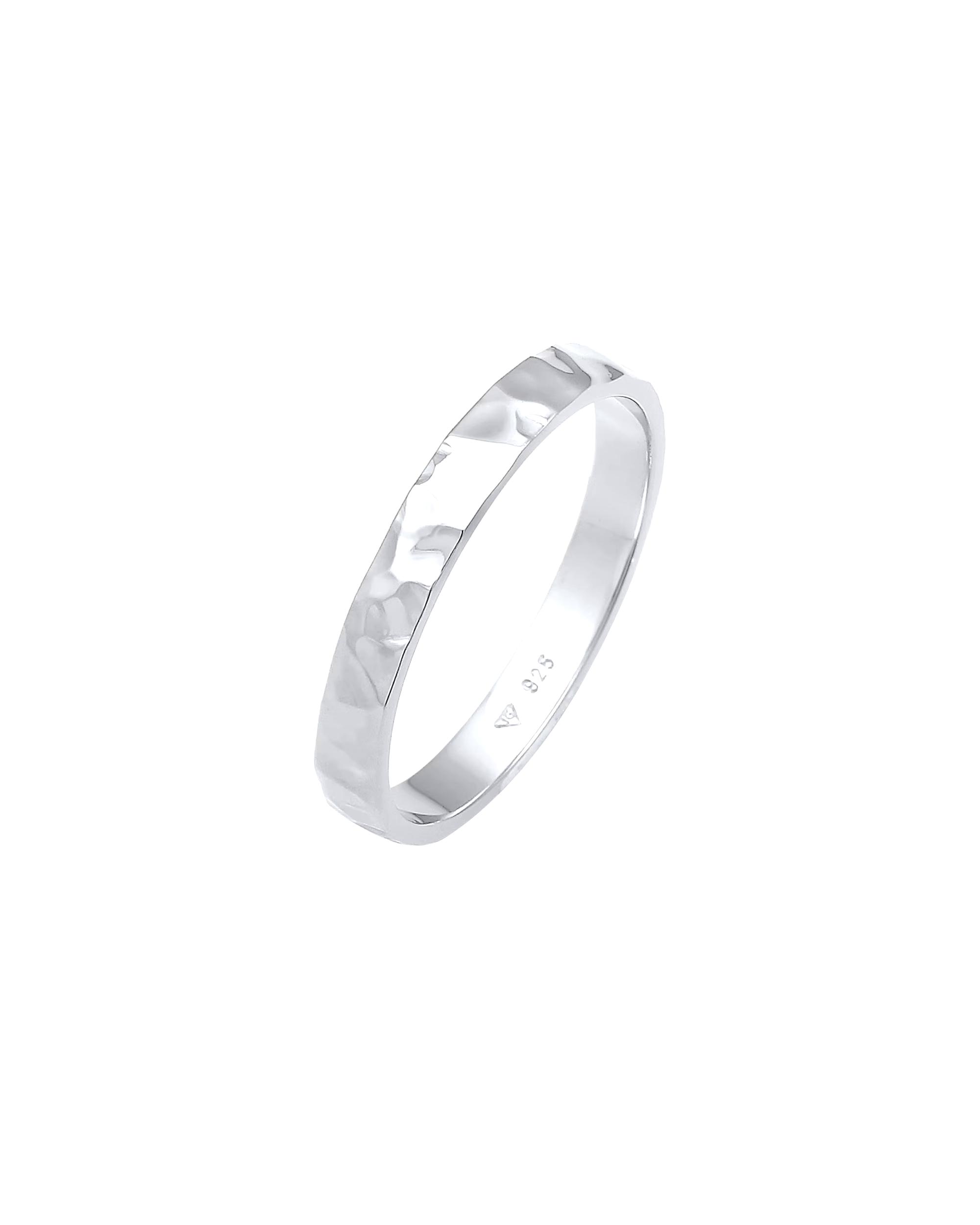 Elli Ring Elli Ring Basic Band Ring Finely Hammered 925 Silver