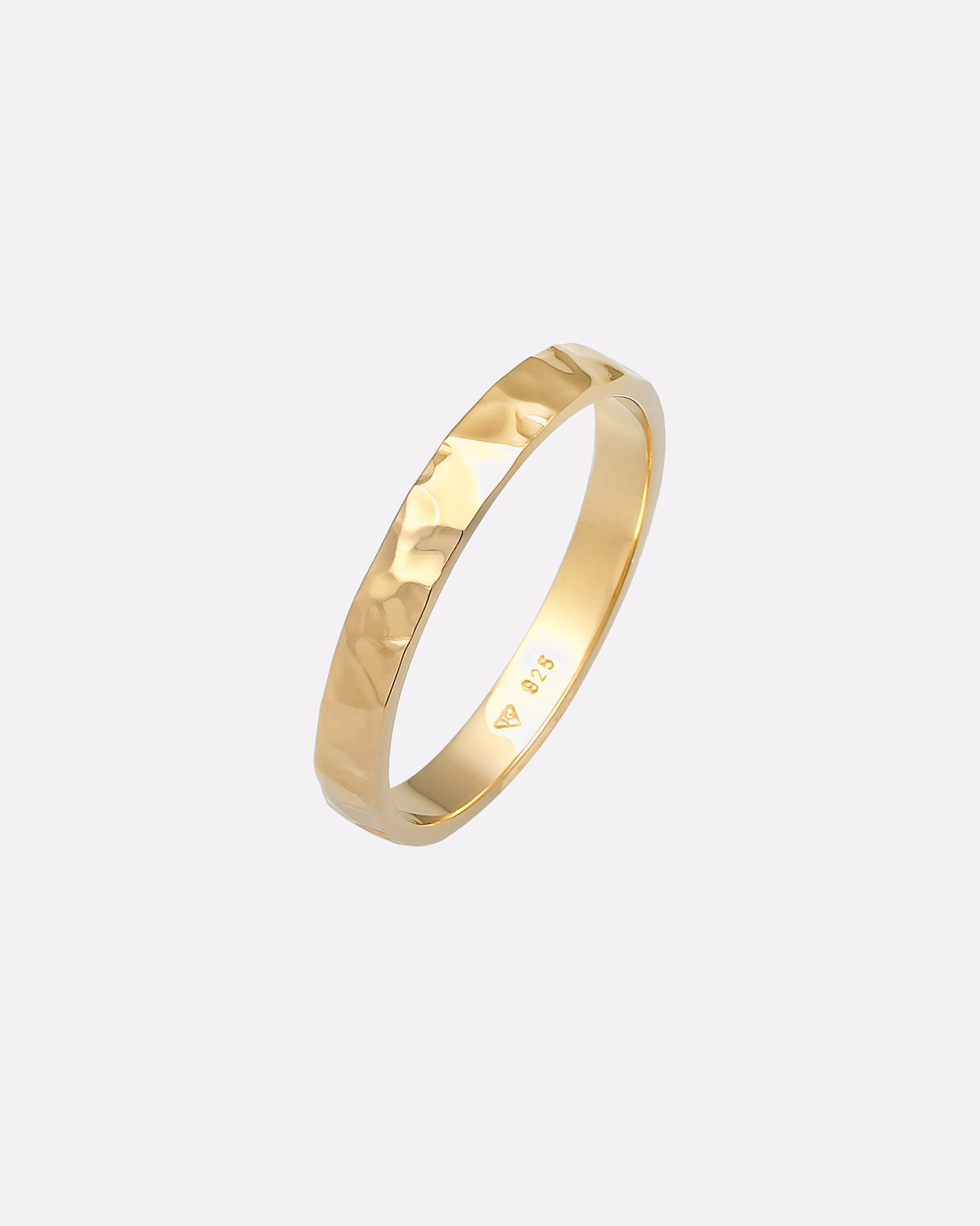 Elli Ring Elli Ring Basic Band Ring Finely Hammered 925 Silver