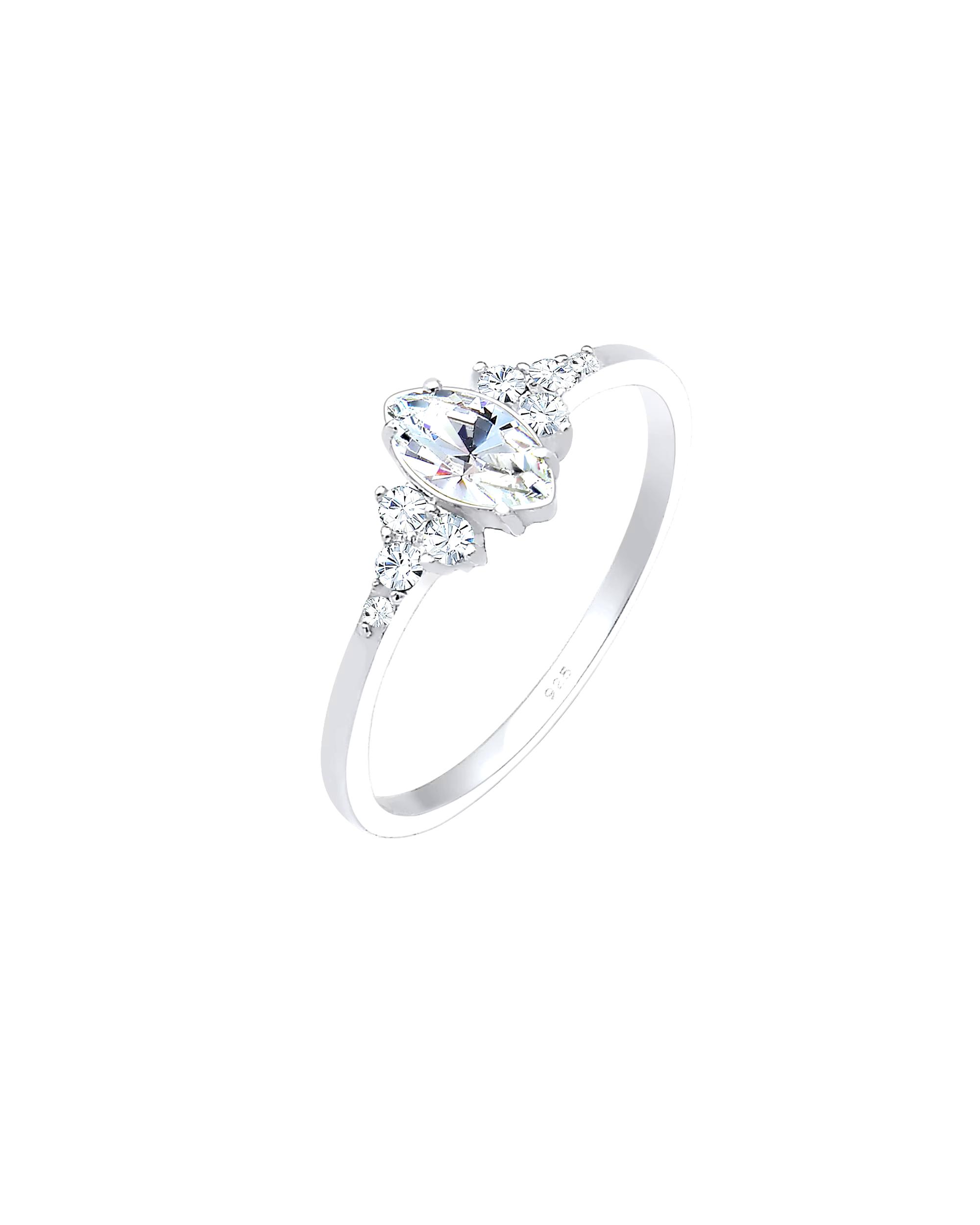 Elli Ring Sparkling Marquise Crystals 925 Silver