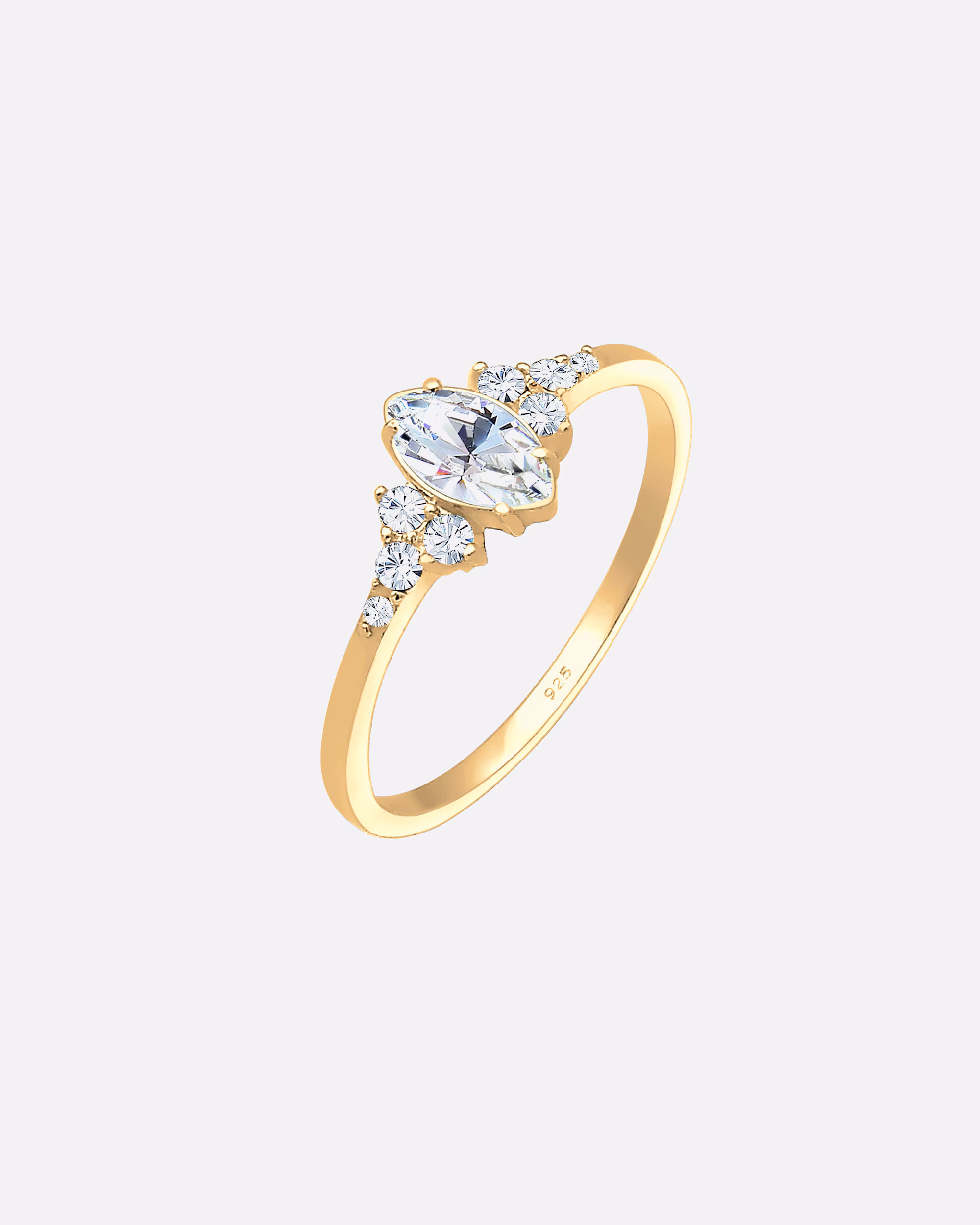 Elli Ring Sparkling Marquise Crystals 925 Silver