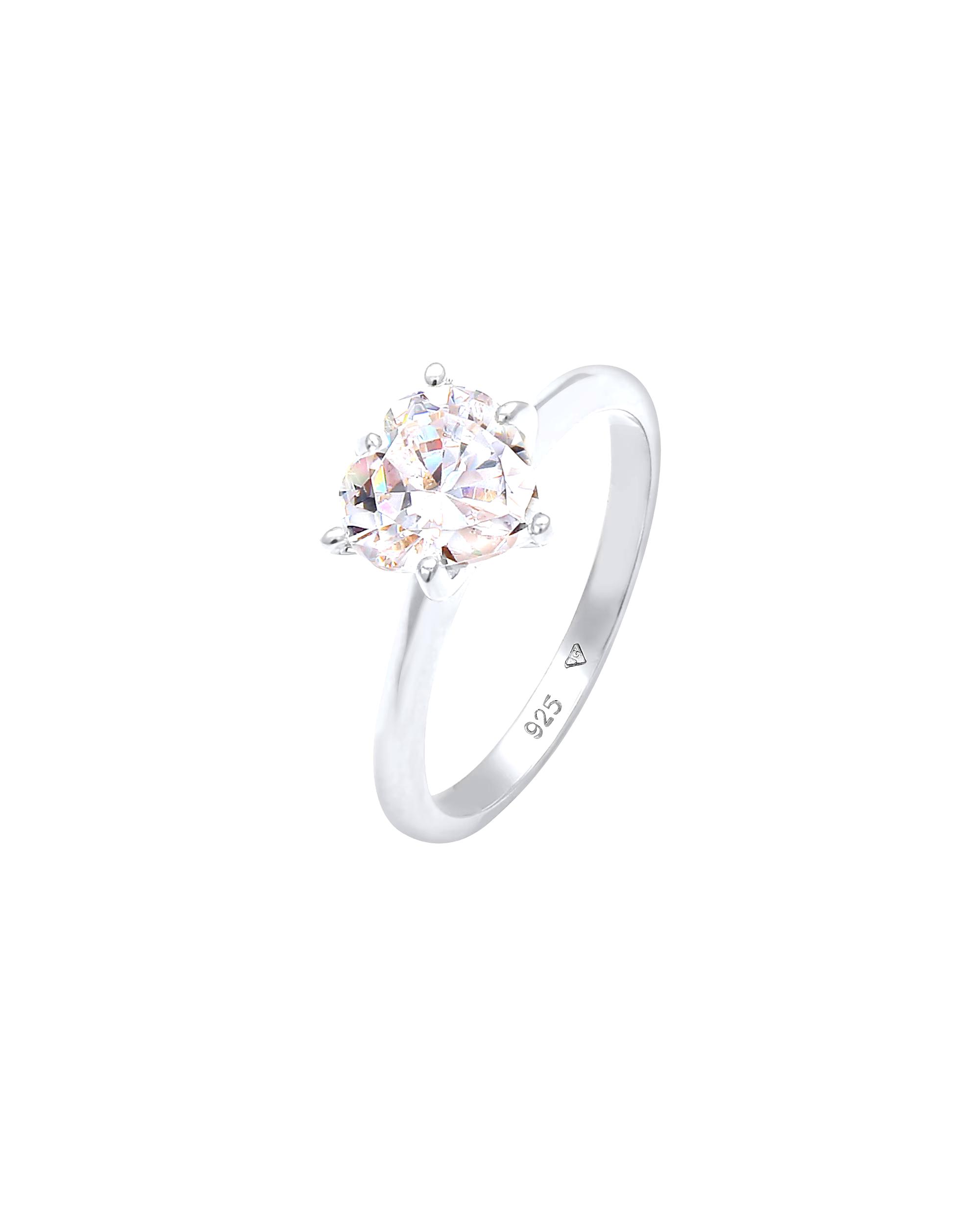 Elli ring heart zirconia engagement ring solitaire 925 silver