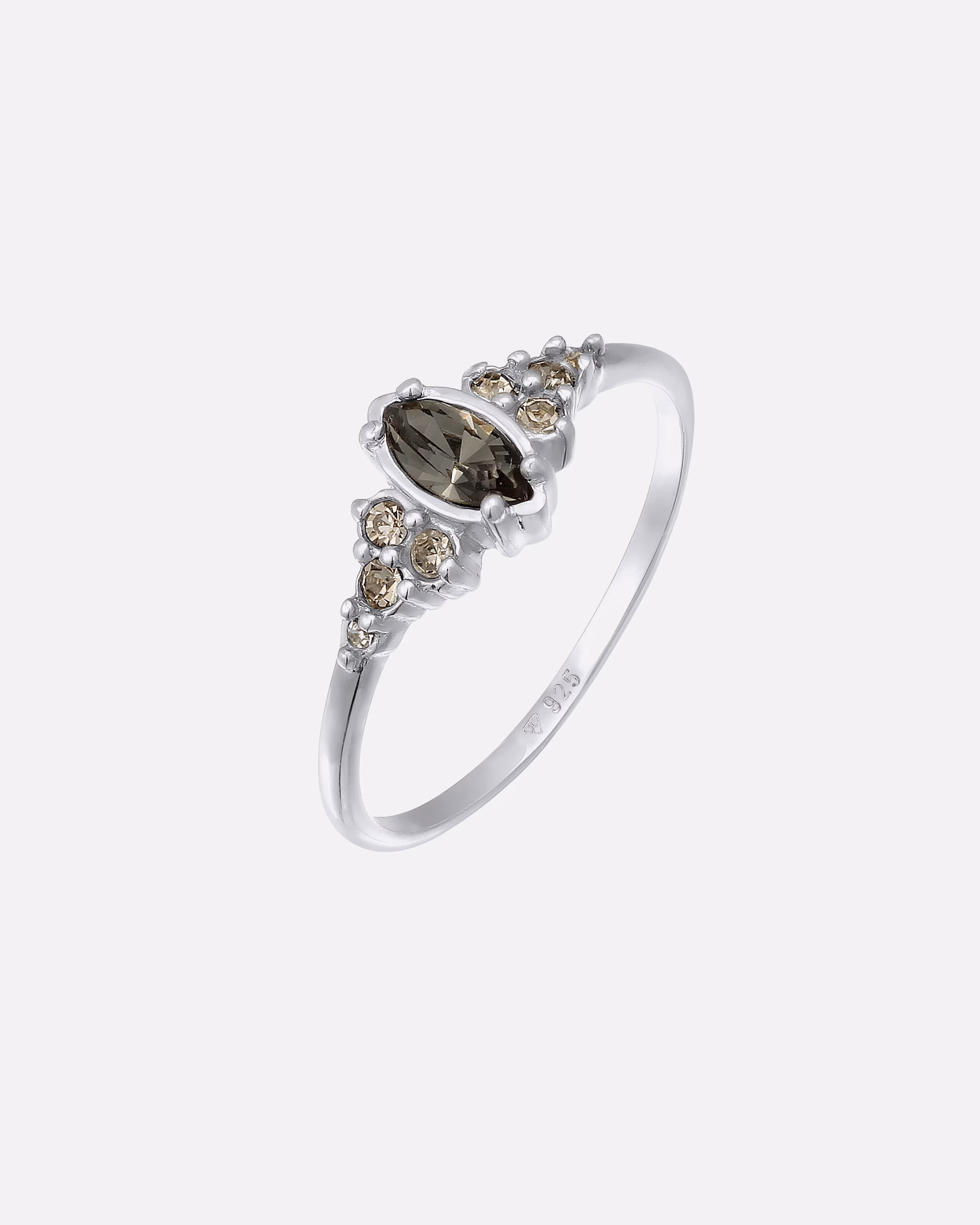 Elli Ring Crystals Black Marquise Engagement 925 Silver