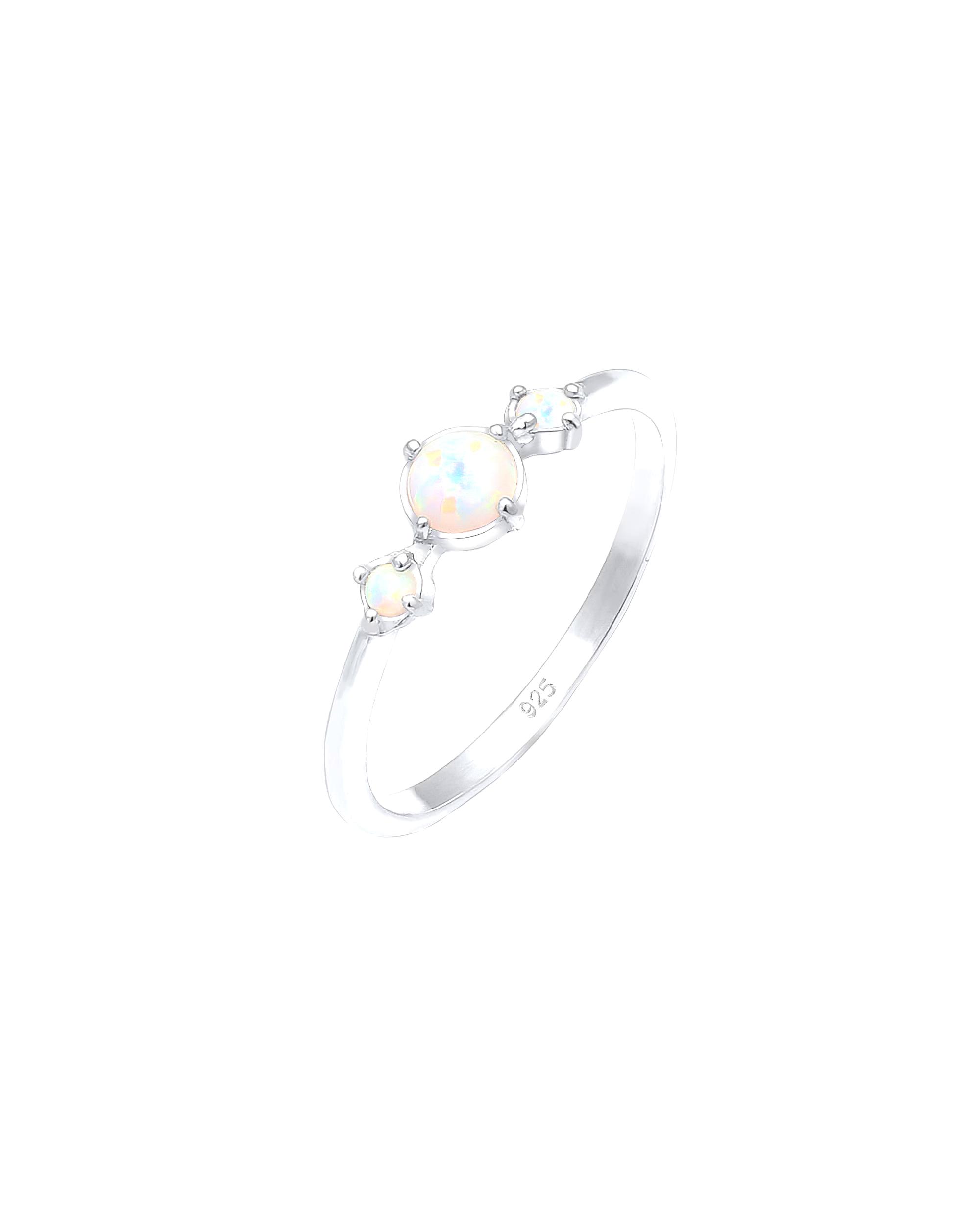 Elli Ring Trend Band Ring Trio Geo Vintage Opals 925 Silver