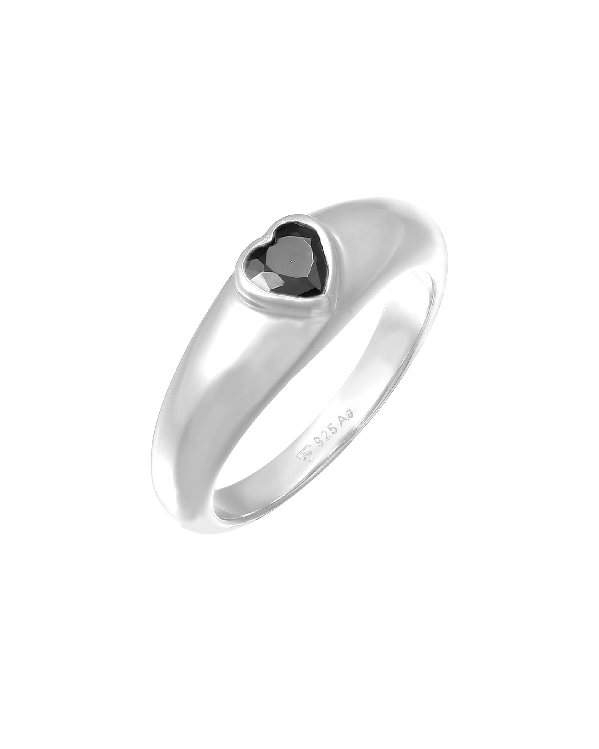 Elli ring zirconia heart band ring love 925 silver gold-plated