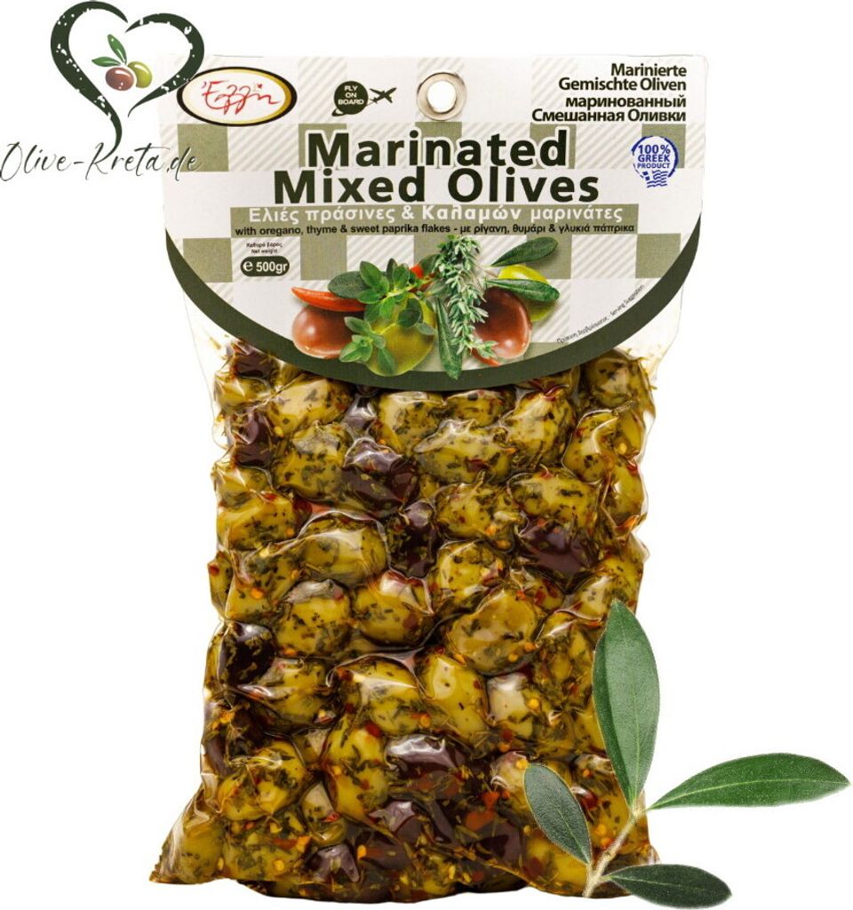 ELLH ELLIE 14686 Spicy Olive Mix Green/Black 500g vacuum packed from Crete