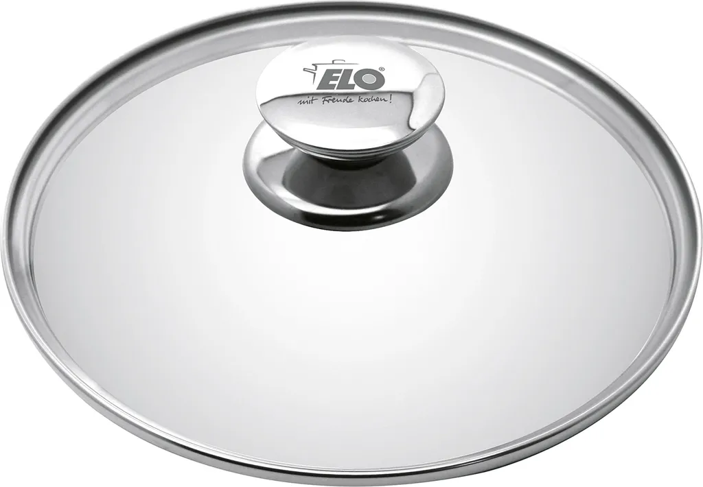 ELO glass lid Galant Ø16cm with stainless steel rim and stainless steel knob