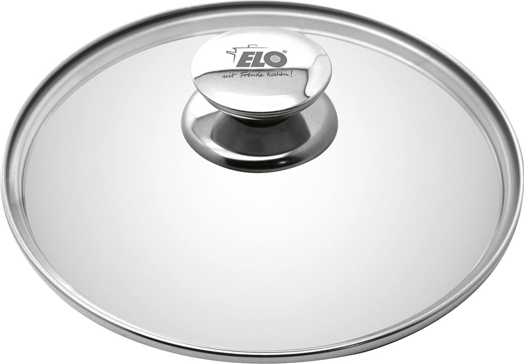 ELO glass lid Galant Ø24cm with stainless steel rim and stainless steel knob