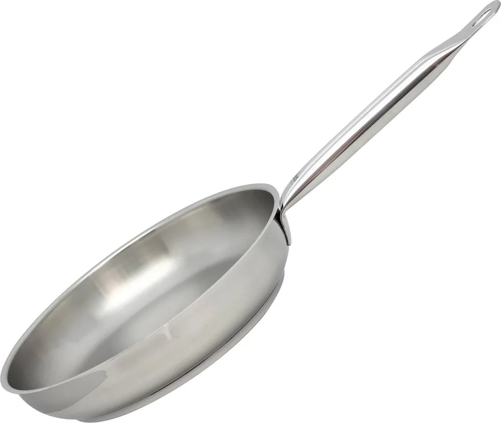 ELO Profi-Therm frying pan Ø 24 cm made of high-quality stainless steel. Ideal for all types of cookers, dishwasher safe, rustproof and heat resistant.