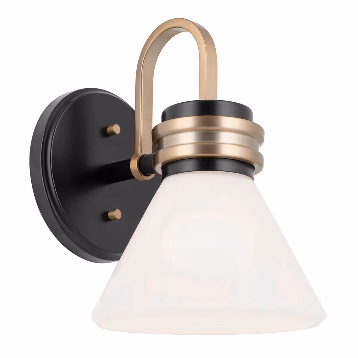 Elstead Lighting Bathroom Wall Light Masthead 24/17.8/21.5 cm, Black, white, champagne