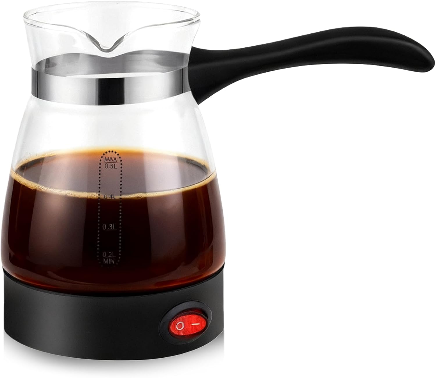 Electric Turkish Coffee Pot 500 ml, Turkish Coffee Maker 500 W, Electric Coffee Machine with Handle, Washable Mocha Pot for Turkish Coffee, Espresso & Tea, for Home, Office & Camping