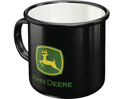 Nostalgic-Art Enamel mug John Deere Logo Black 0.36 l 8x8x8 cm
