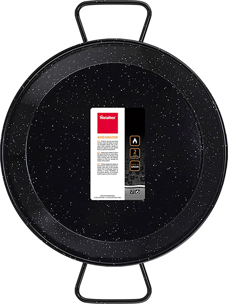 Metaltex Enamelled paella pan made of enamelled steel, 26 cm, 2 servings