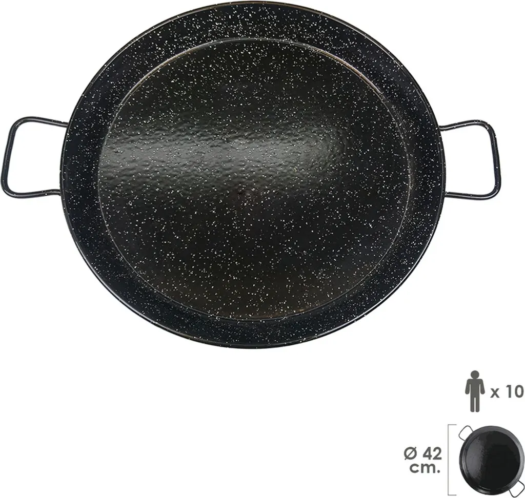 Garcima Enamelled Valencian paella pan for 10 people / 42 cm.
