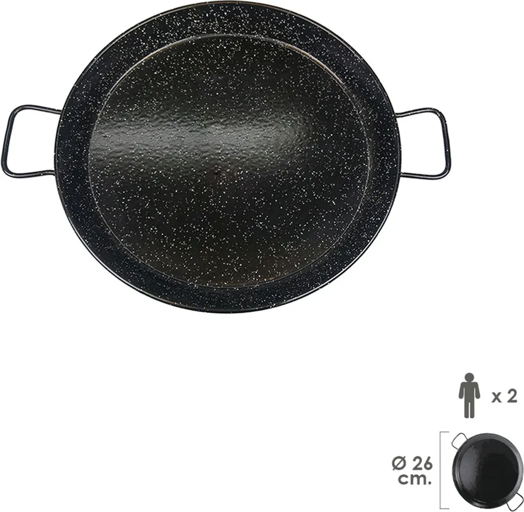 Garcima Enamelled Valencian paella pan for 2 people / 26 cm.