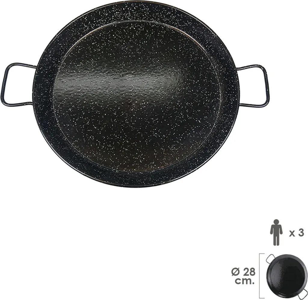 Garcima Enamelled Valencian paella pan for 3 people / 28 cm.
