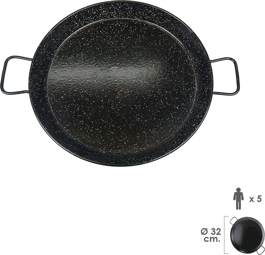 Garcima Enamelled Valencian paella pan for 5 people / 32 cm.